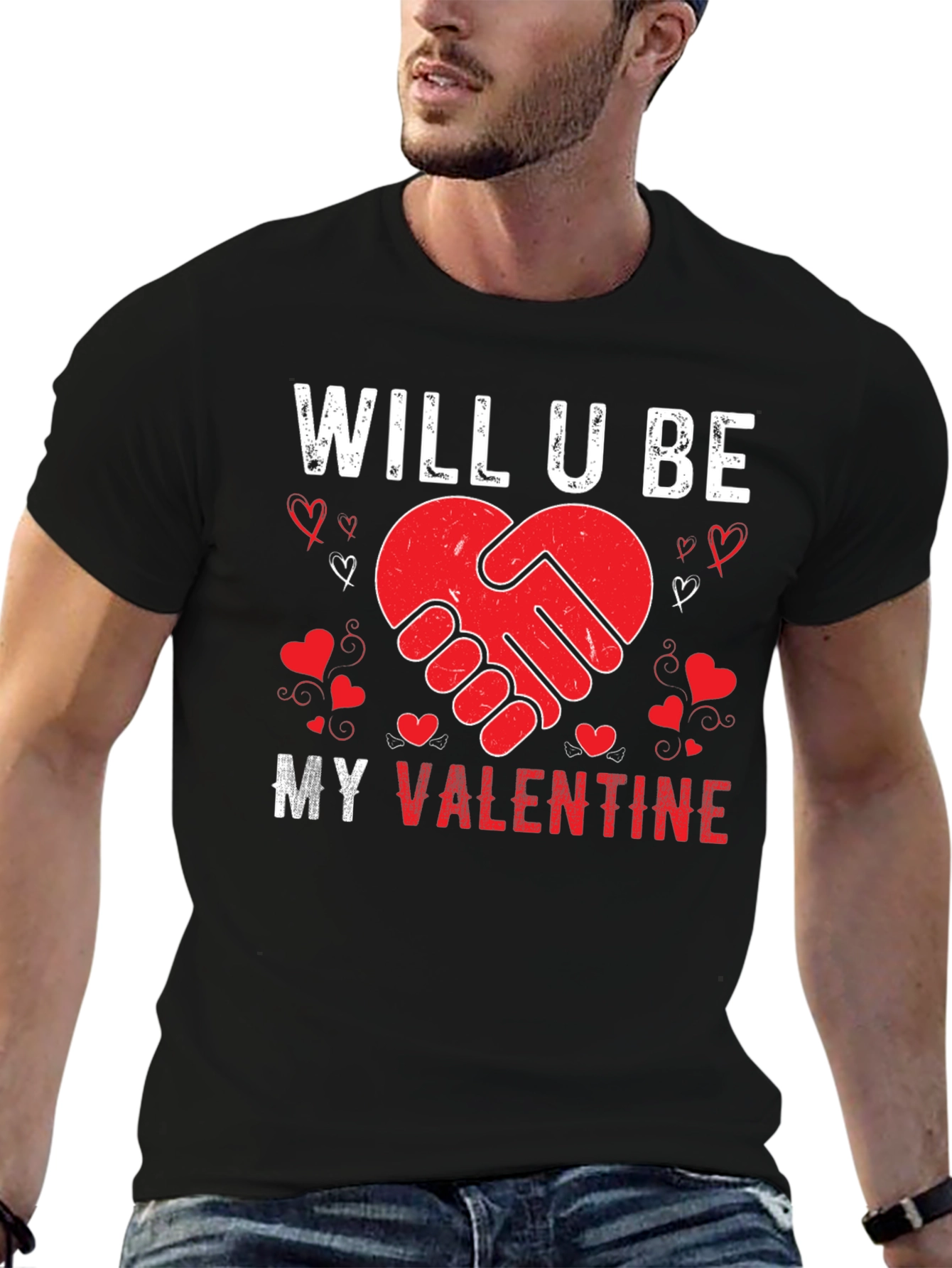 Camiseta Negra San Valentín ¿Serás mi Valentín?