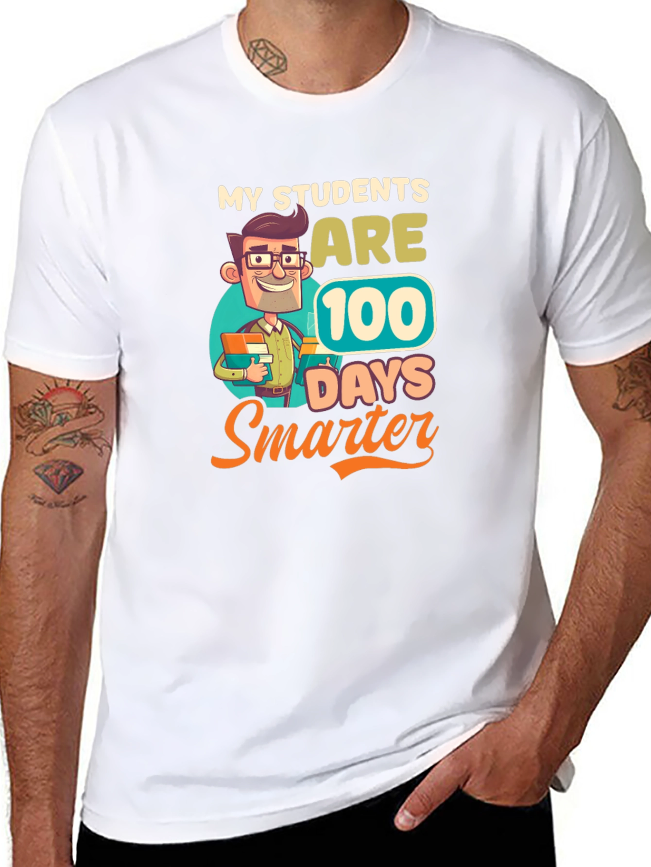 Camiseta Negra Divertida Mis Estudiantes 100 Días Más Inteligentes