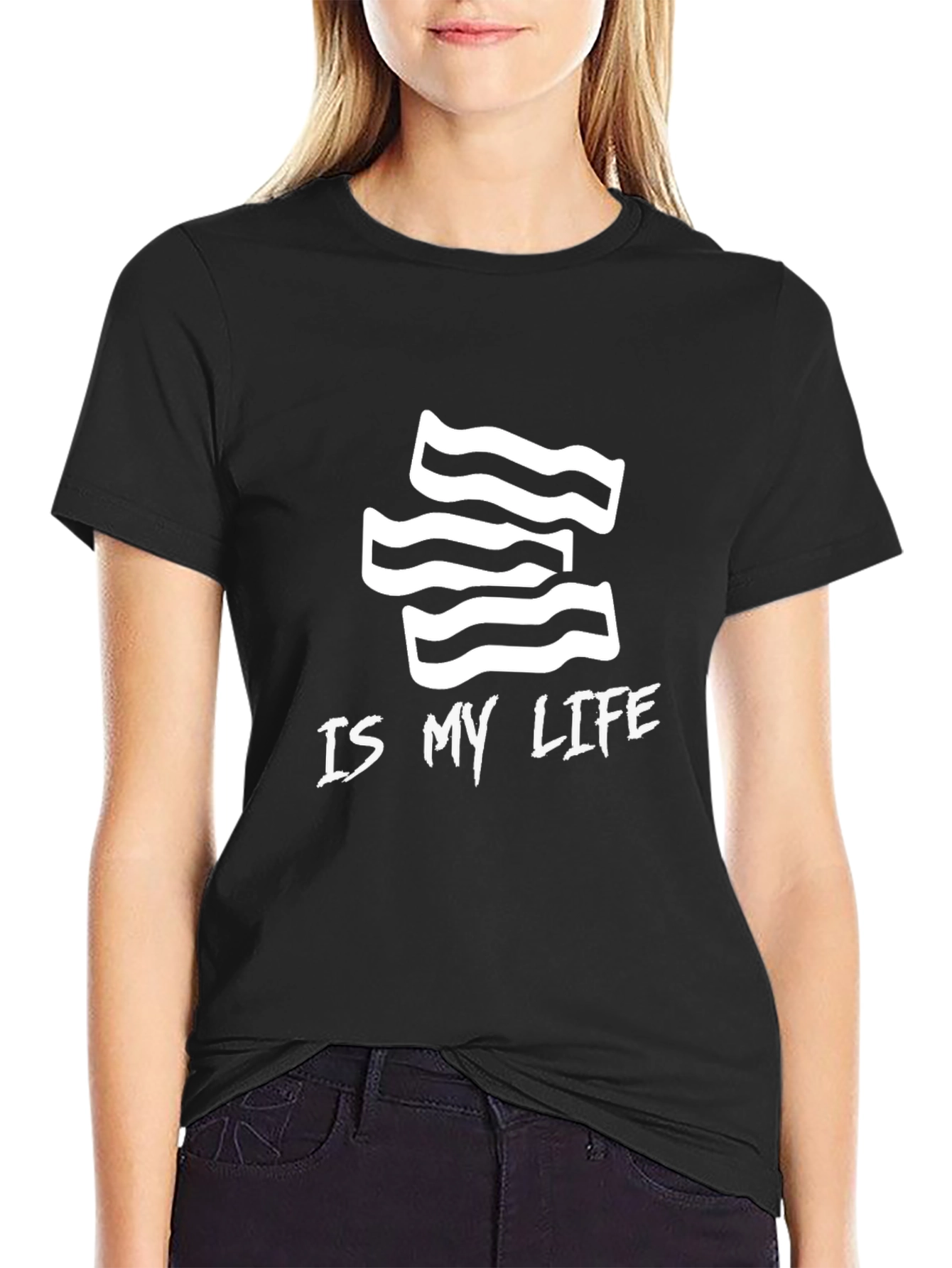Camiseta Negra Bacon Is My Life