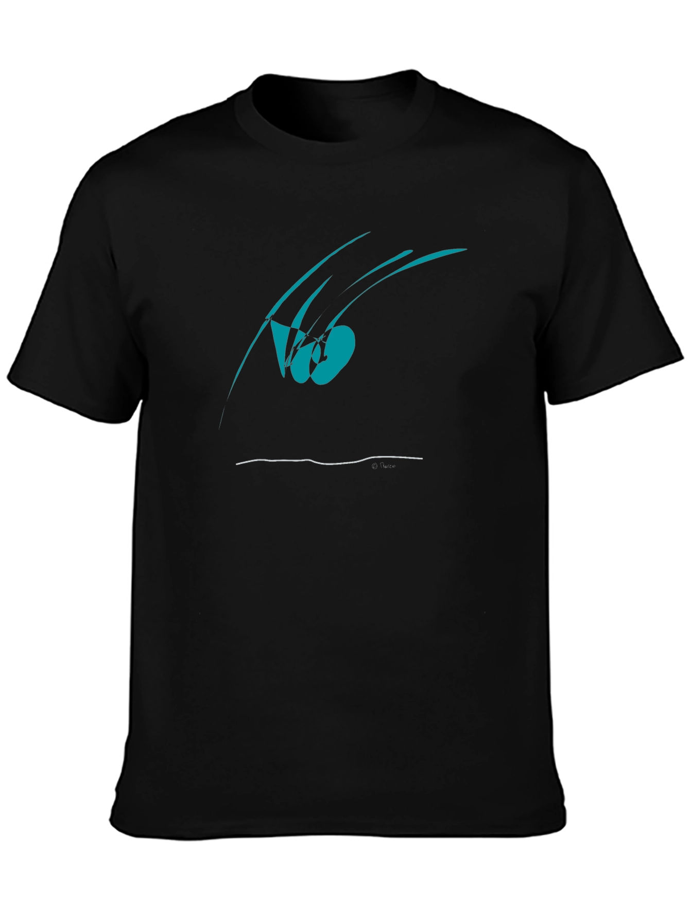 Camiseta Negra Diseño Abstracto Moderno