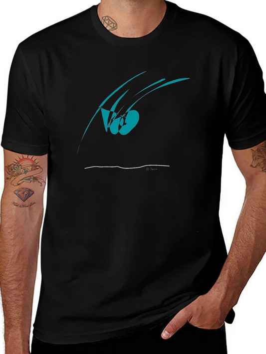 Camiseta Negra Diseño Abstracto Moderno