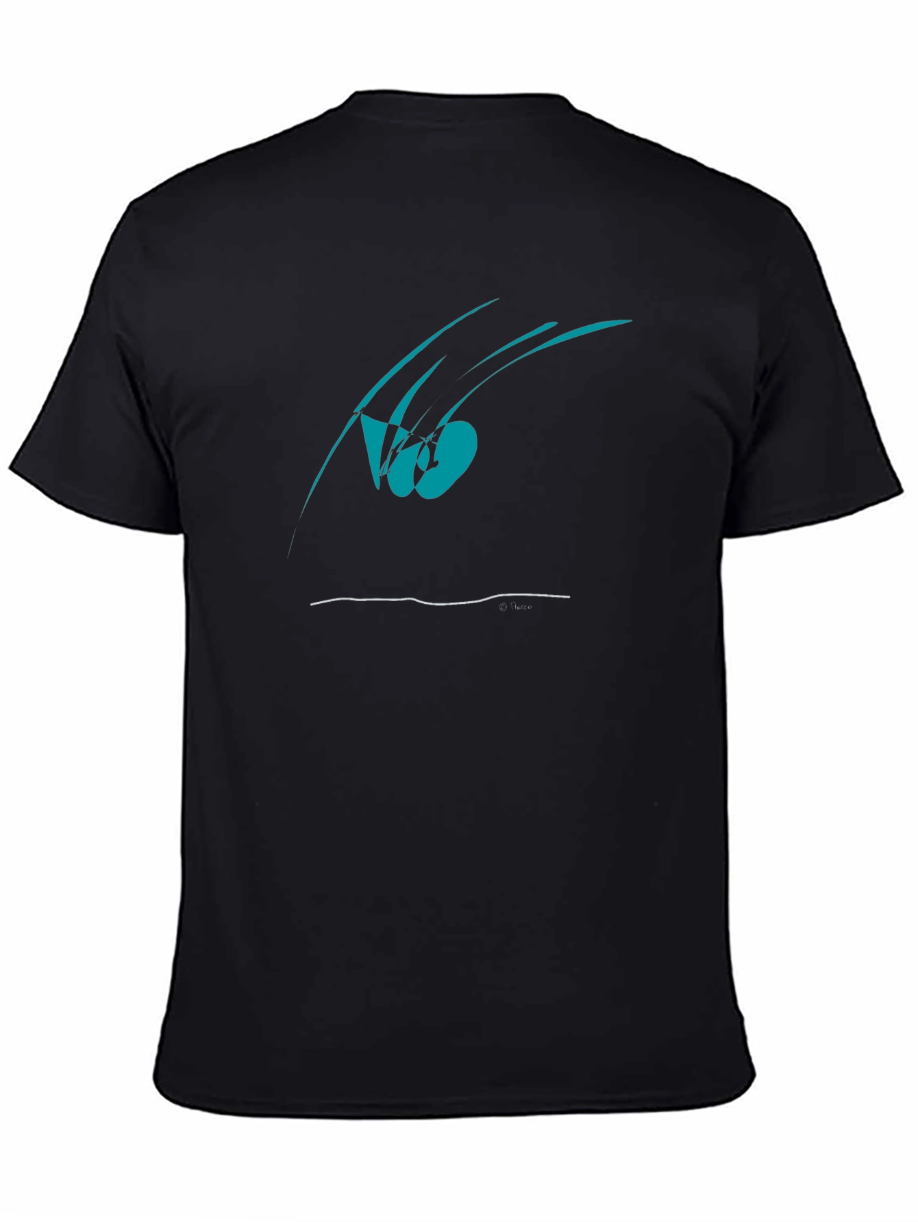 Camiseta Negra Diseño Abstracto Moderno