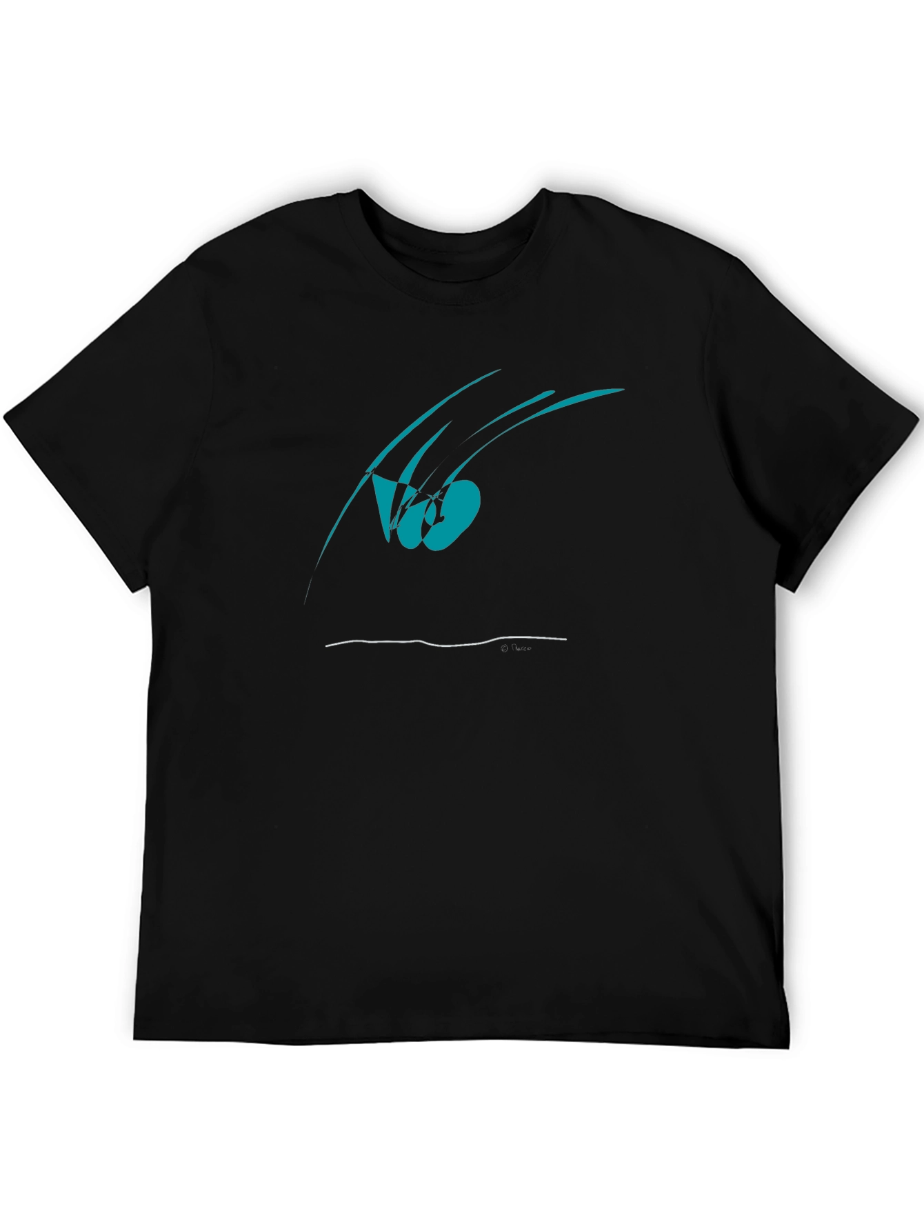 Camiseta Negra Diseño Abstracto Moderno