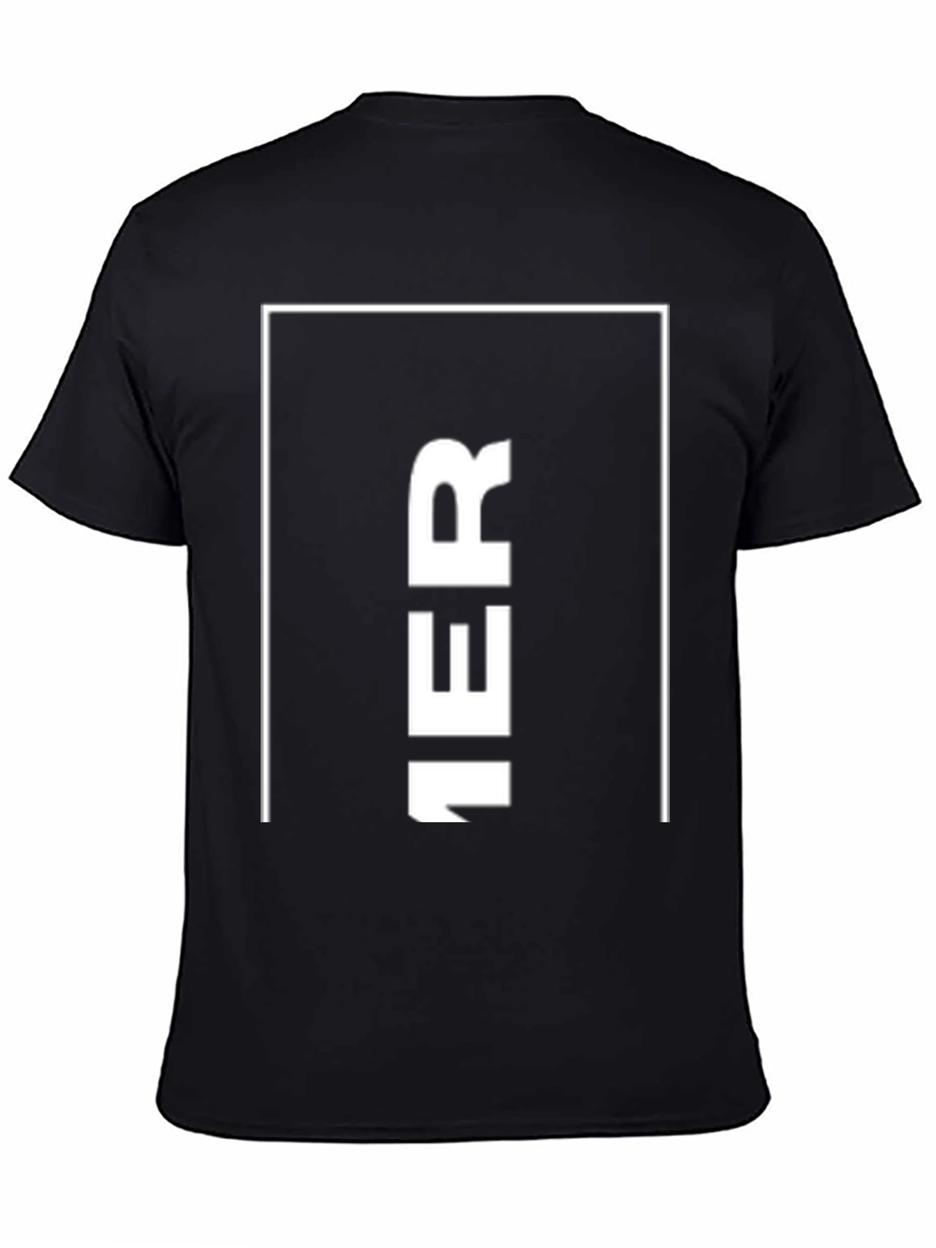 Camiseta Negra Hombre: Diseño Vertical 1ER