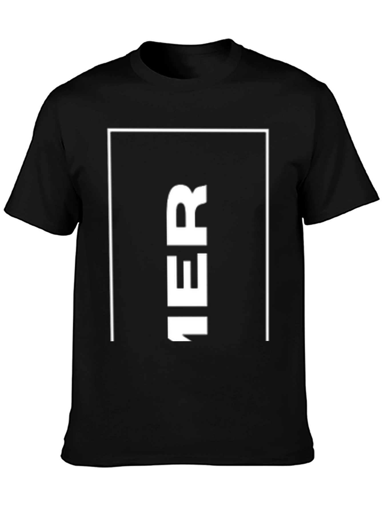 Camiseta Negra Hombre: Diseño Vertical 1ER