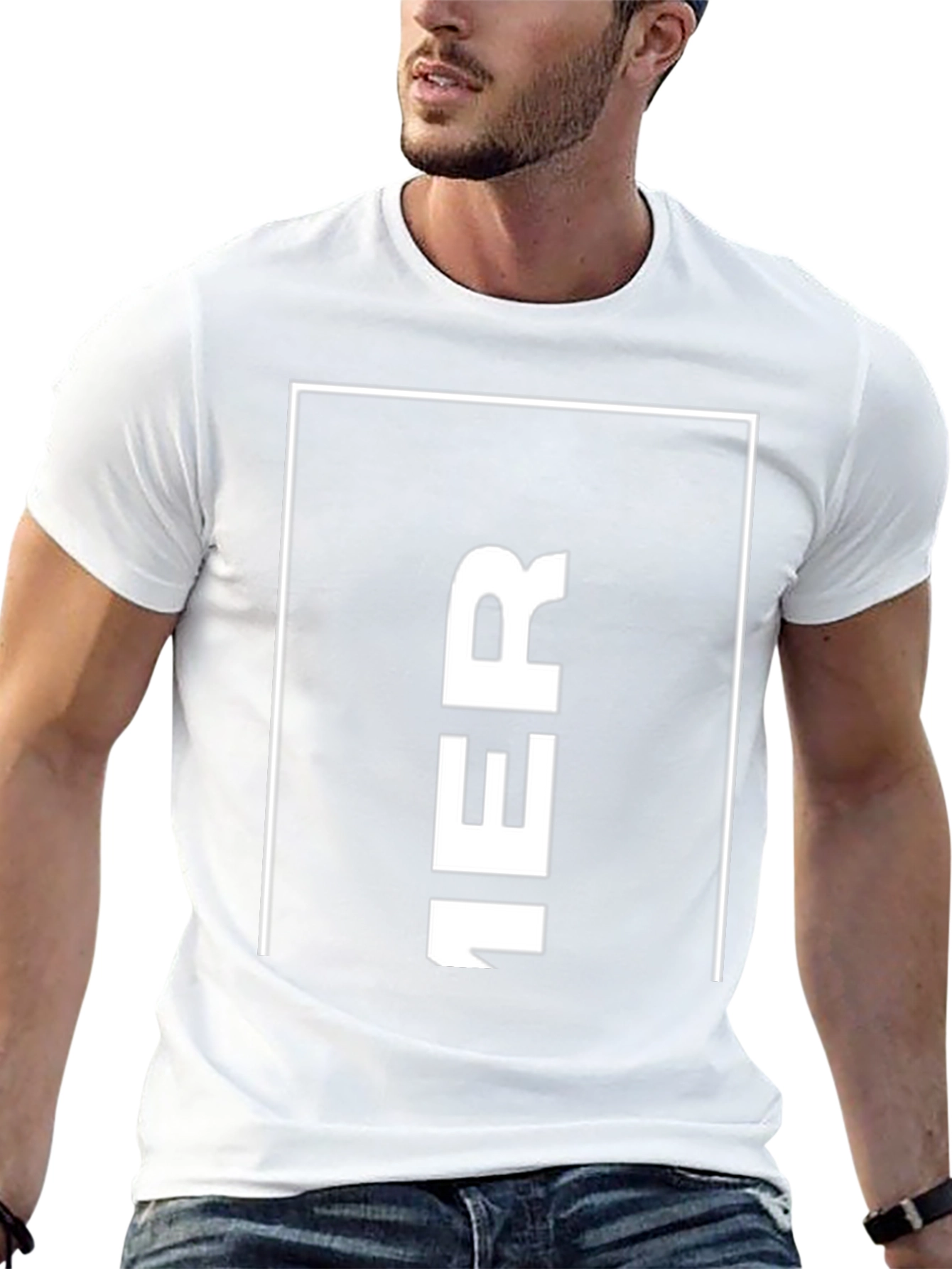 Camiseta Negra Hombre: Diseño Vertical 1ER