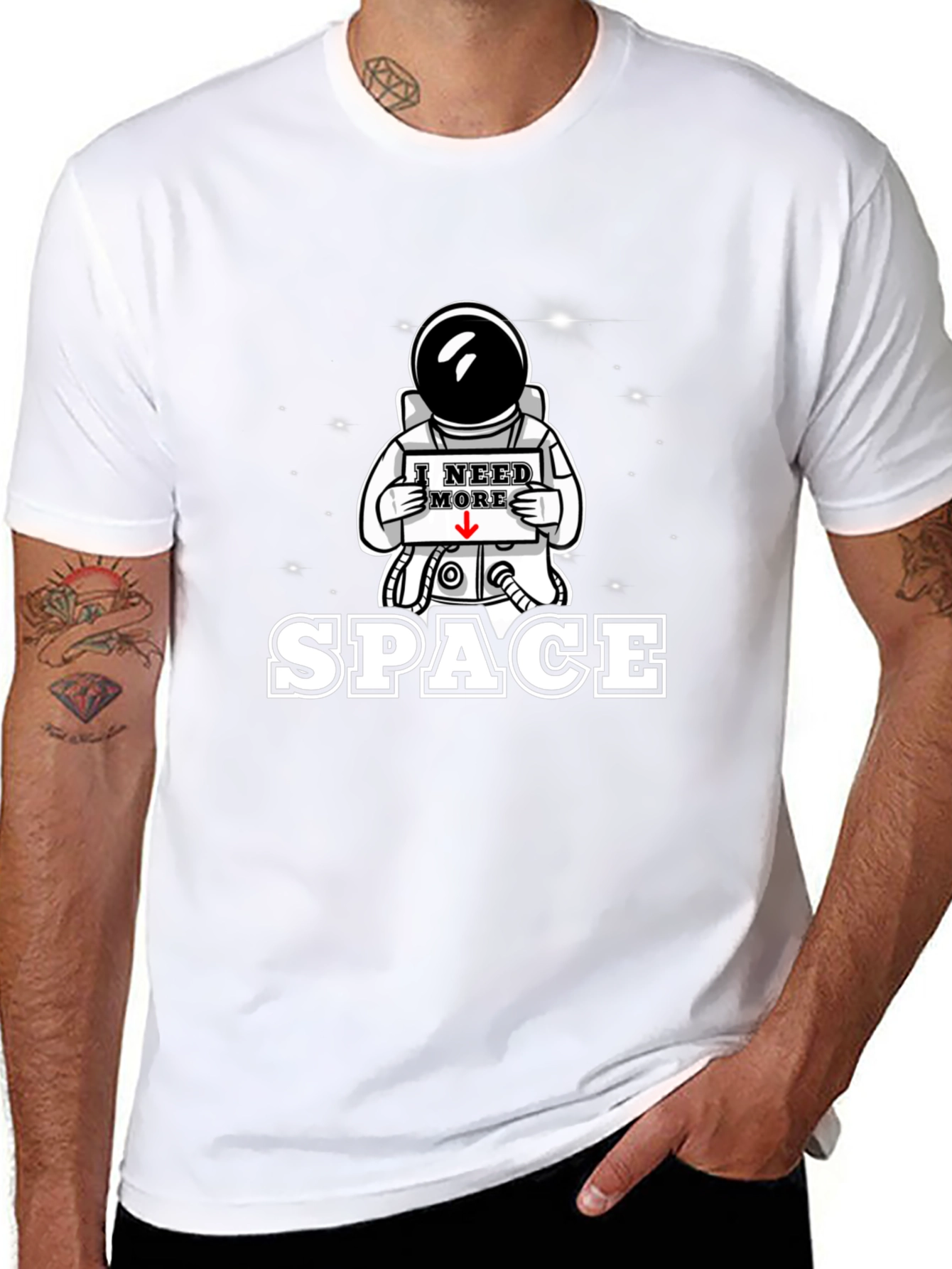 Camiseta Negra I Need More Space Astronauta
