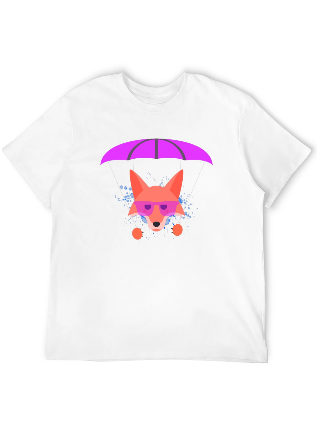 Camiseta Negra con Zorro Paracaidista