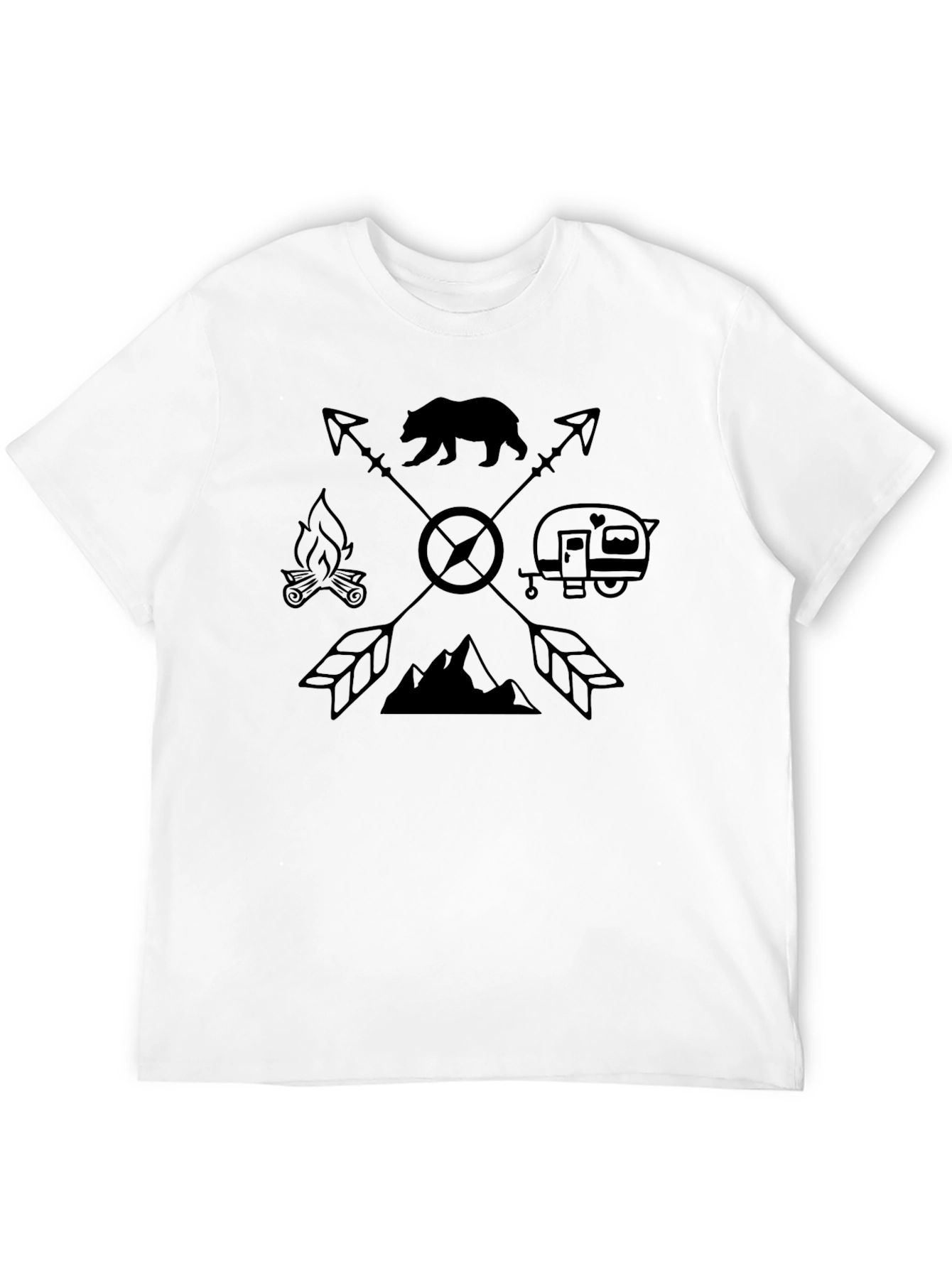 Camiseta Negra Diseño Aventurero para Hombre