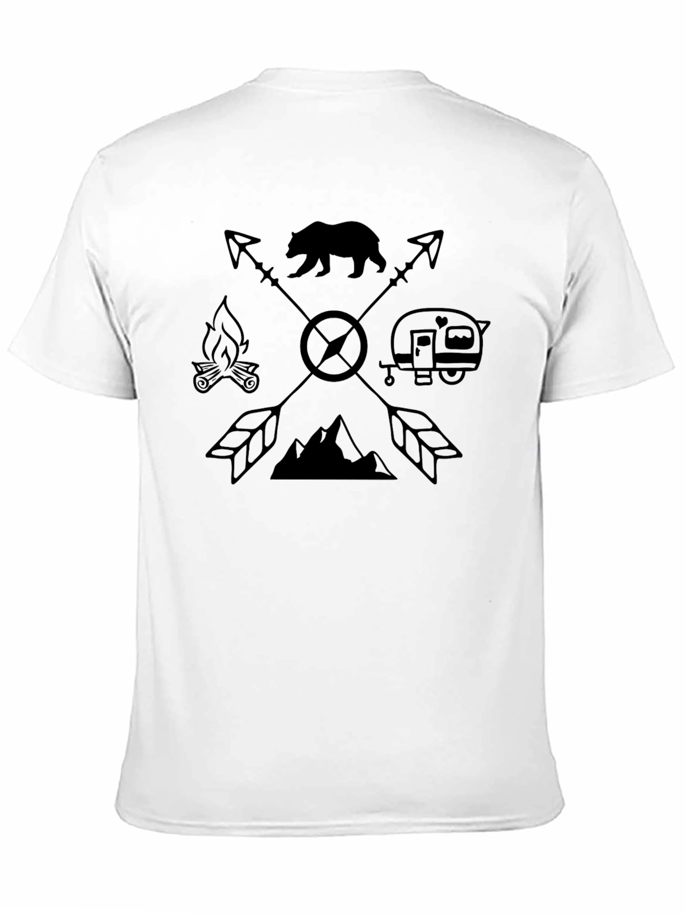 Camiseta Negra Diseño Aventurero para Hombre