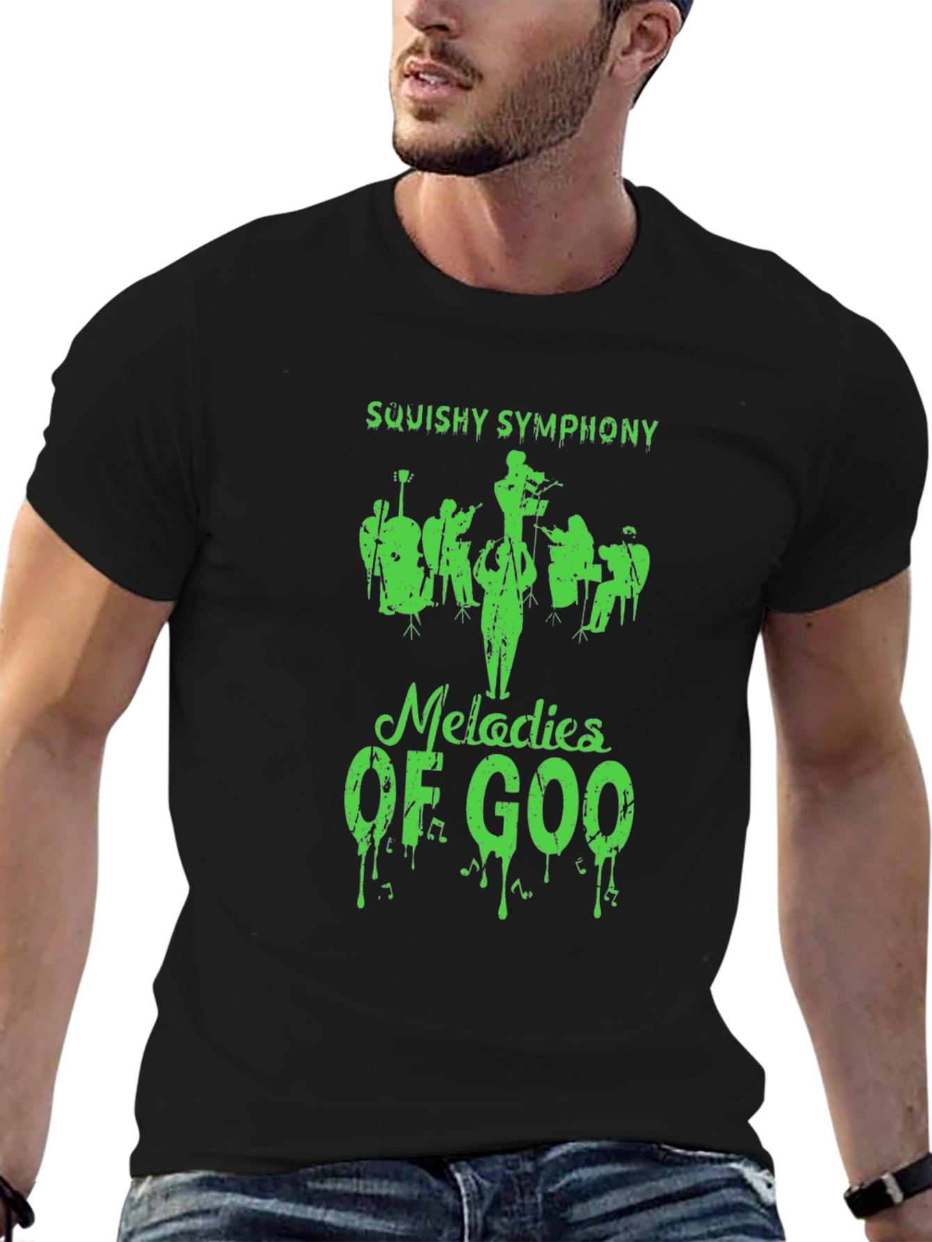 Camiseta Negra Squishy Symphony Melodías de Goo