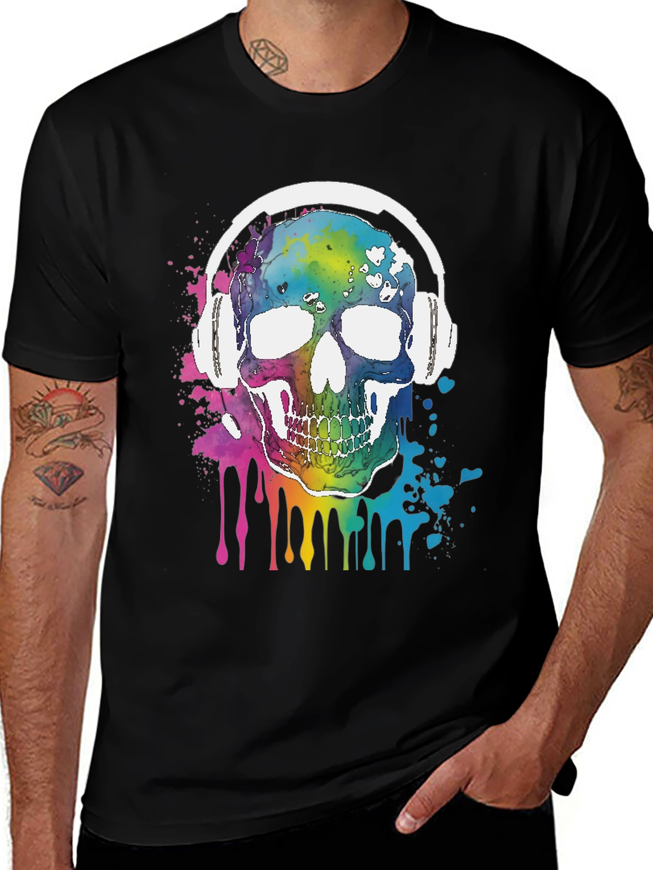 Camiseta Negra con Calavera Musical