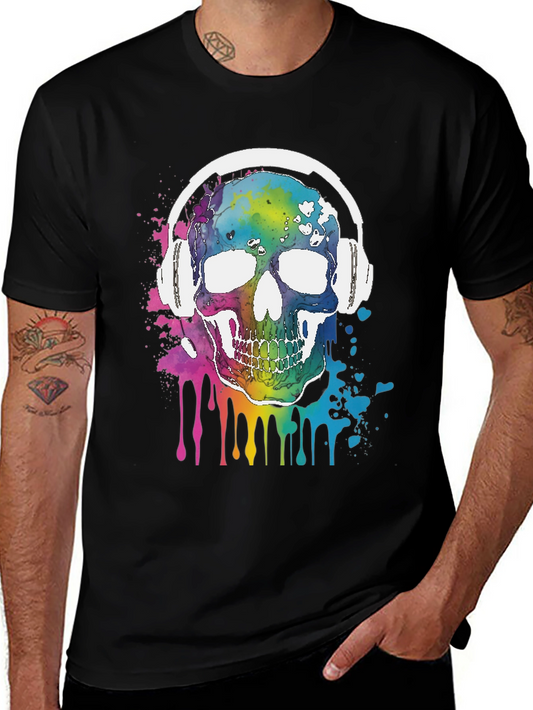 Camiseta Negra con Calavera Musical
