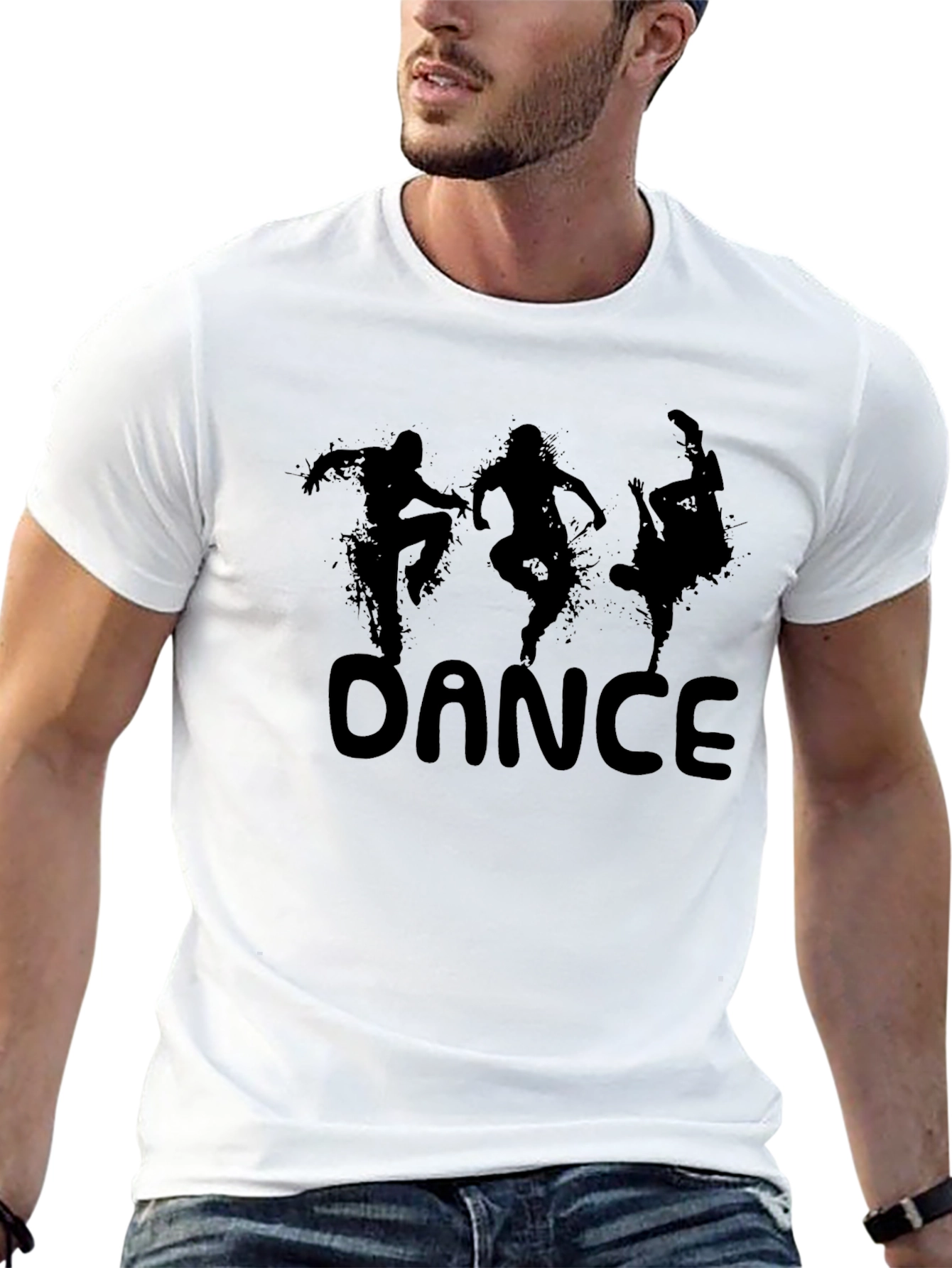 Camiseta Negra Estampada: DANCE Estilo Urbano