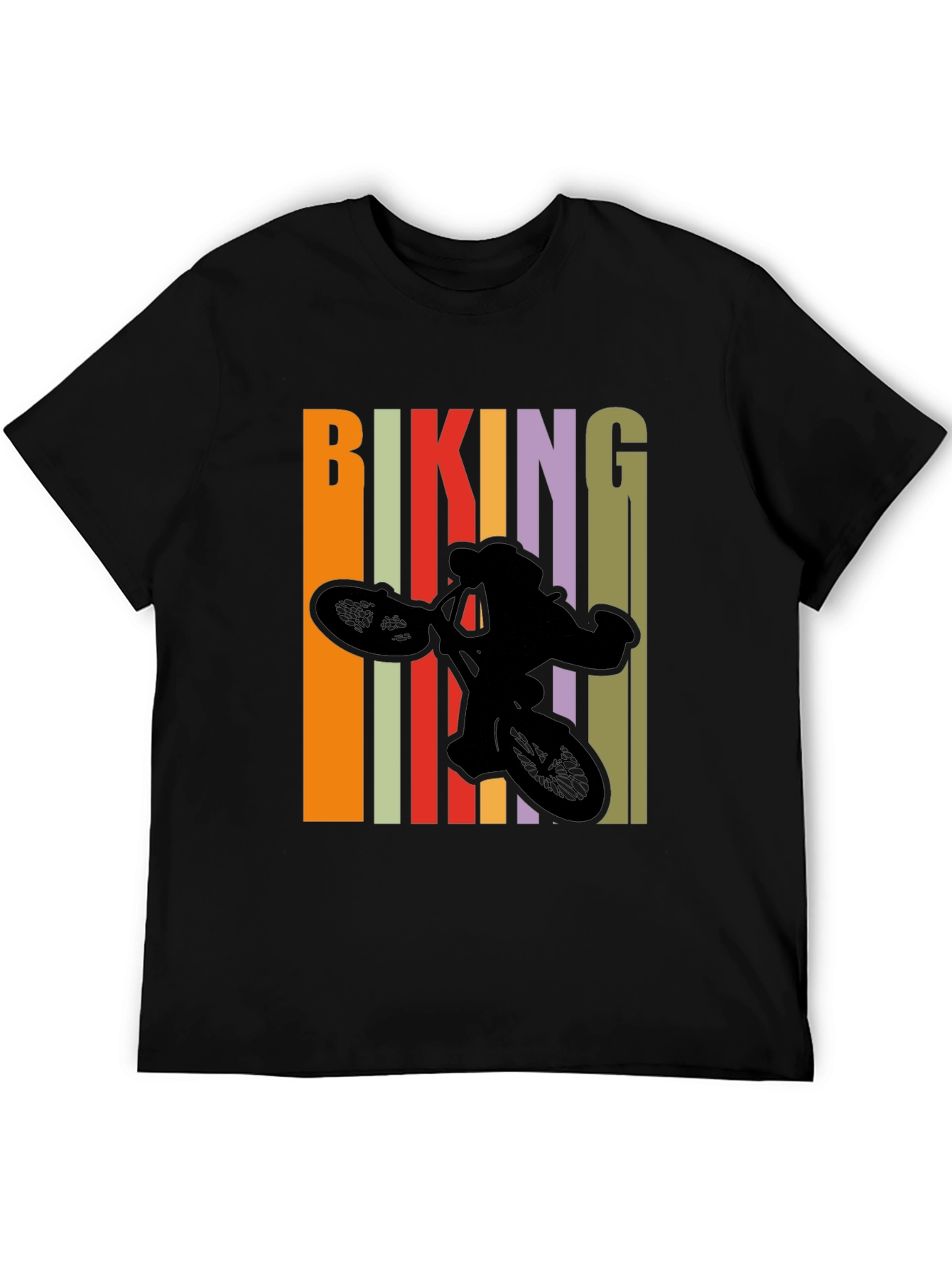 Camiseta Negra Biking Diseño Retro