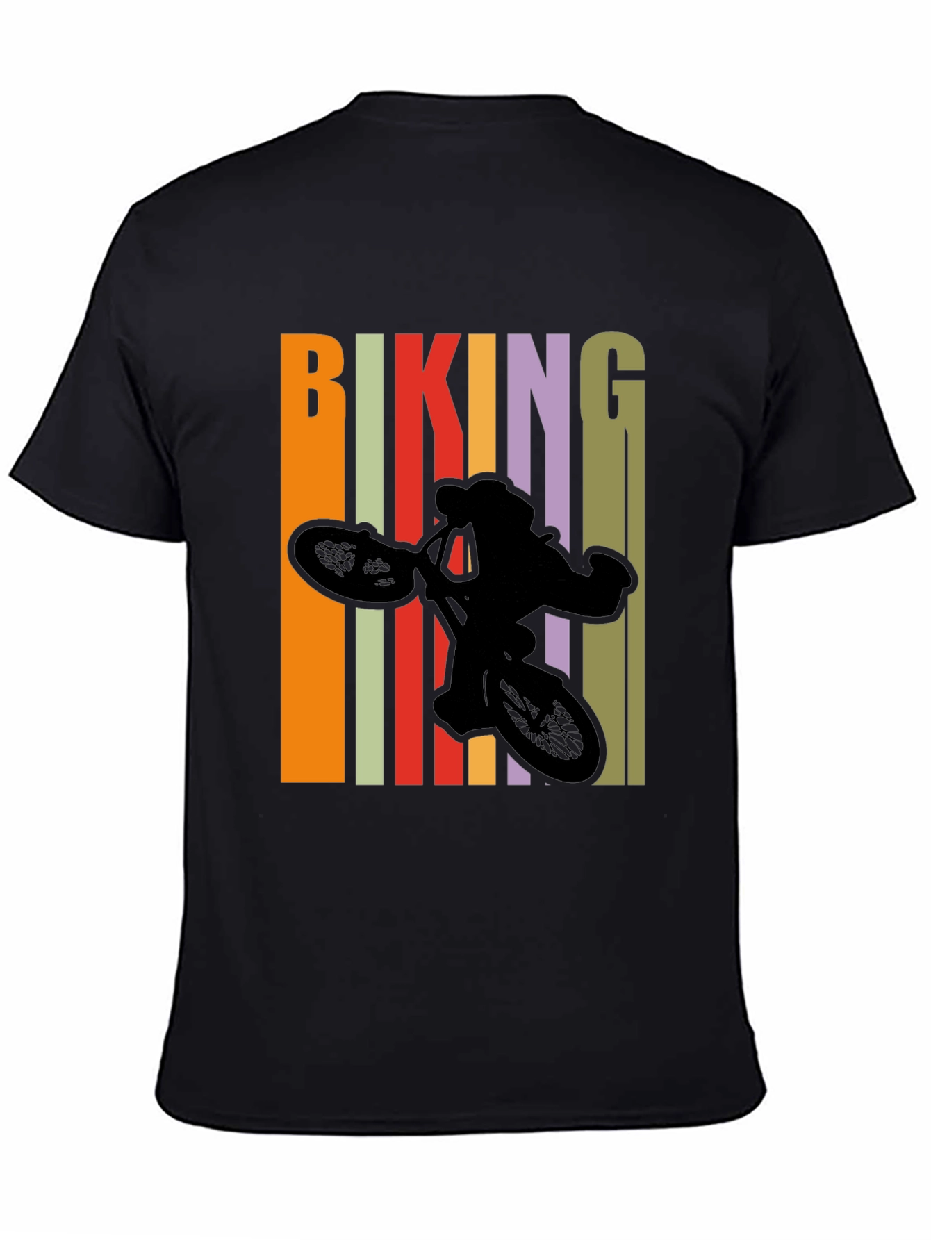 Camiseta Negra Biking Diseño Retro