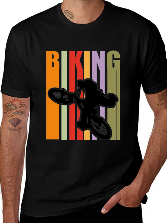 Camiseta Negra Biking Diseño Retro