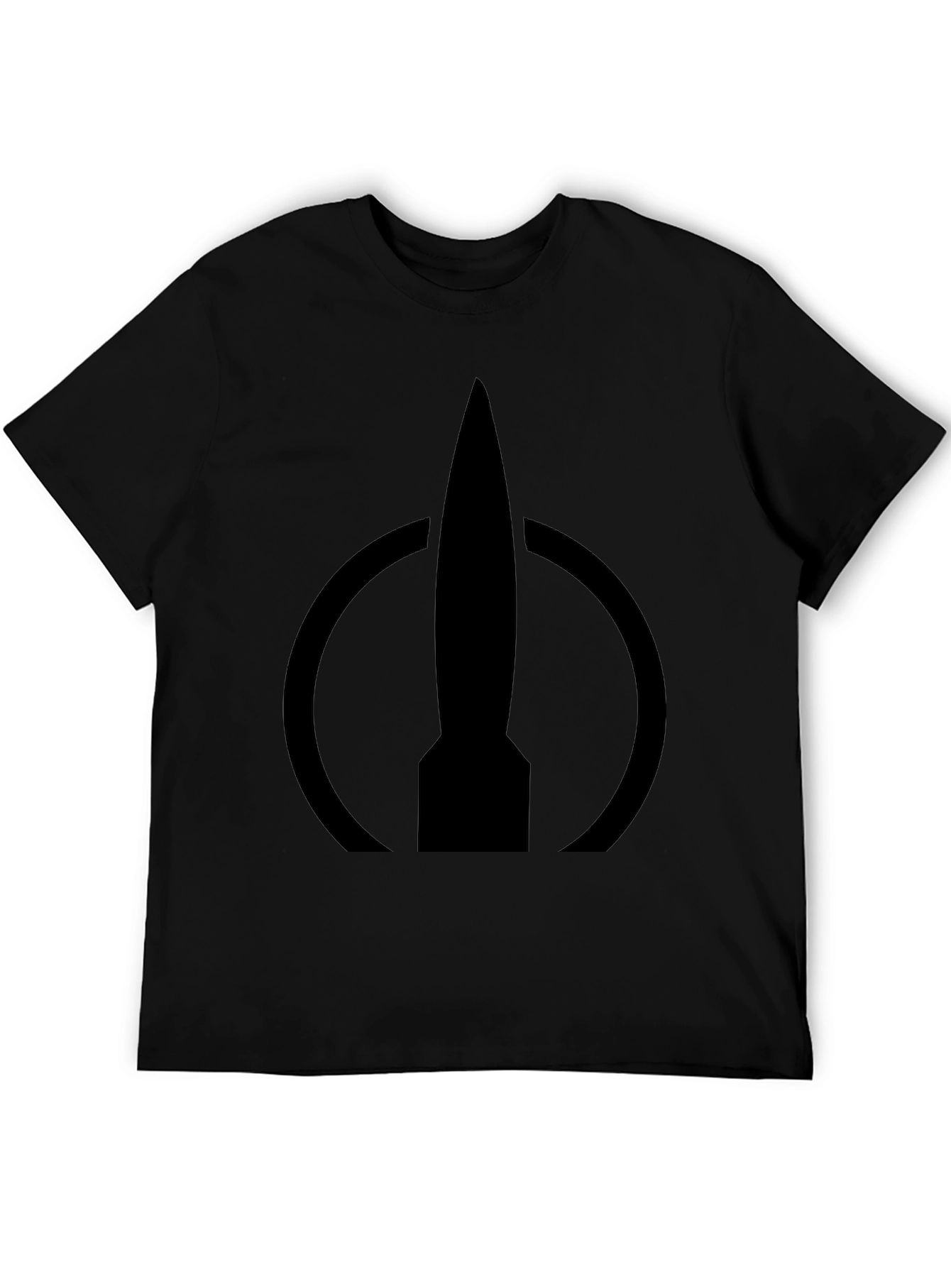Camiseta Negra con Logo de Cohete