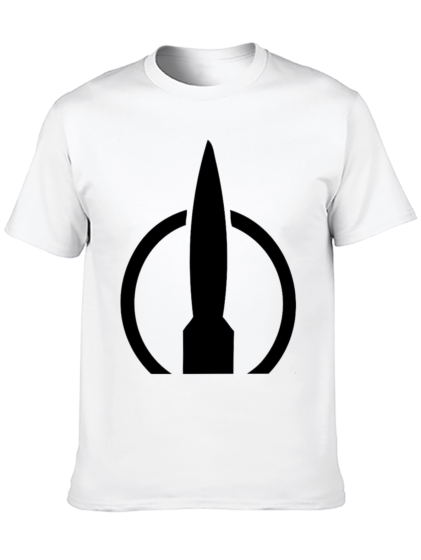 Camiseta Negra con Logo de Cohete