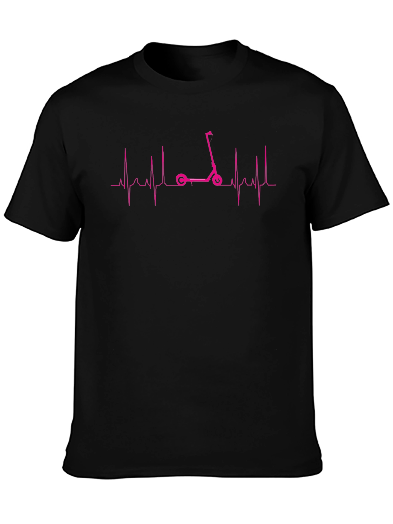 Camiseta Negra con Diseño de Scooter y Latido