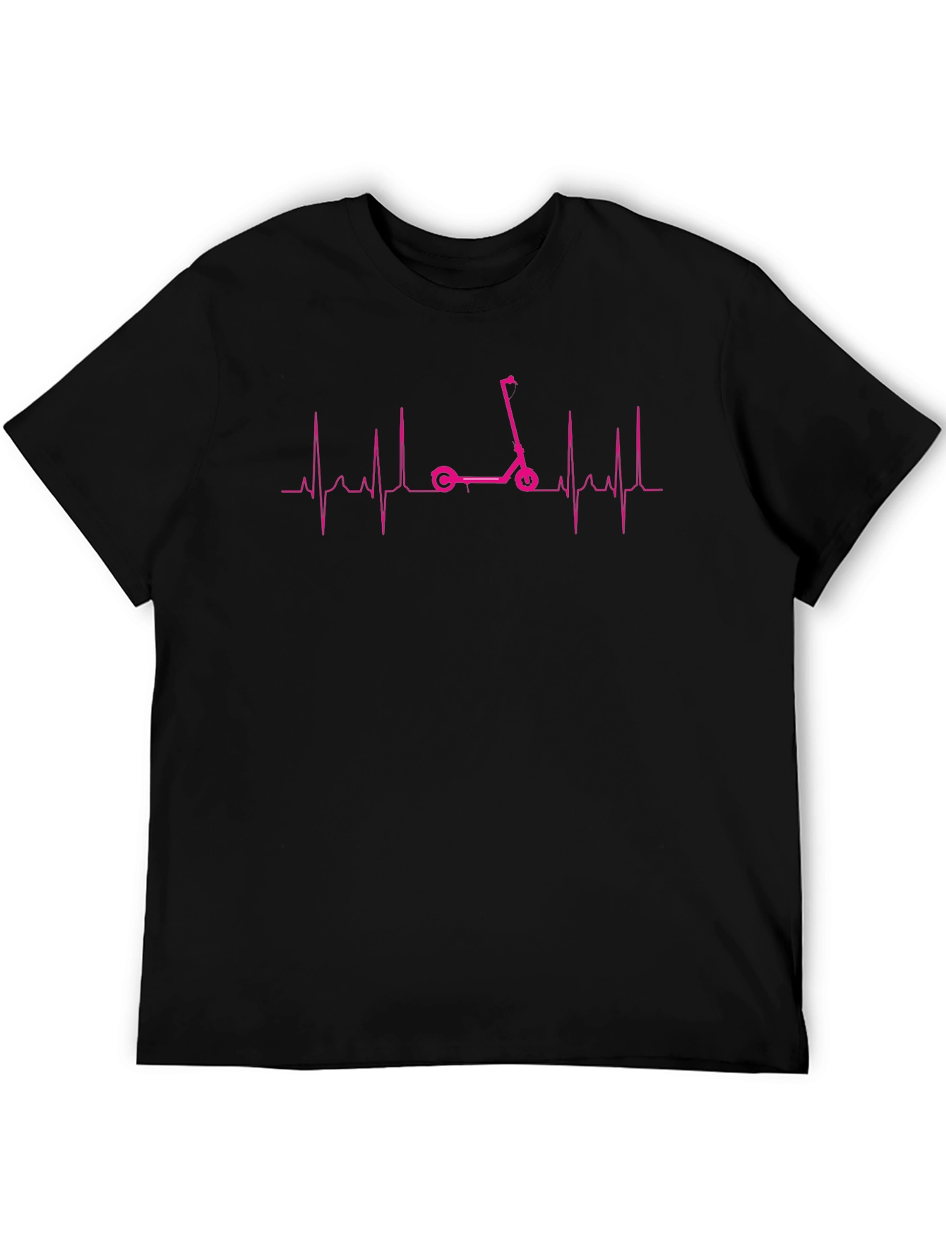 Camiseta Negra con Diseño de Scooter y Latido