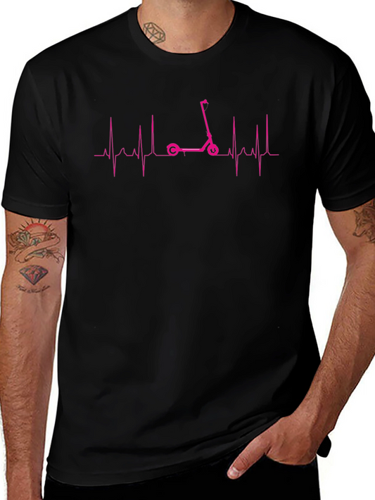 Camiseta Negra con Diseño de Scooter y Latido