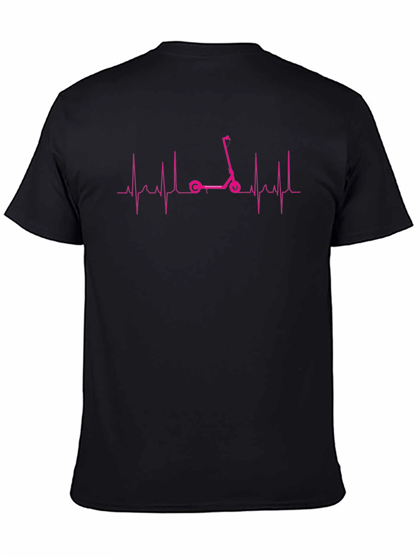 Camiseta Negra con Diseño de Scooter y Latido