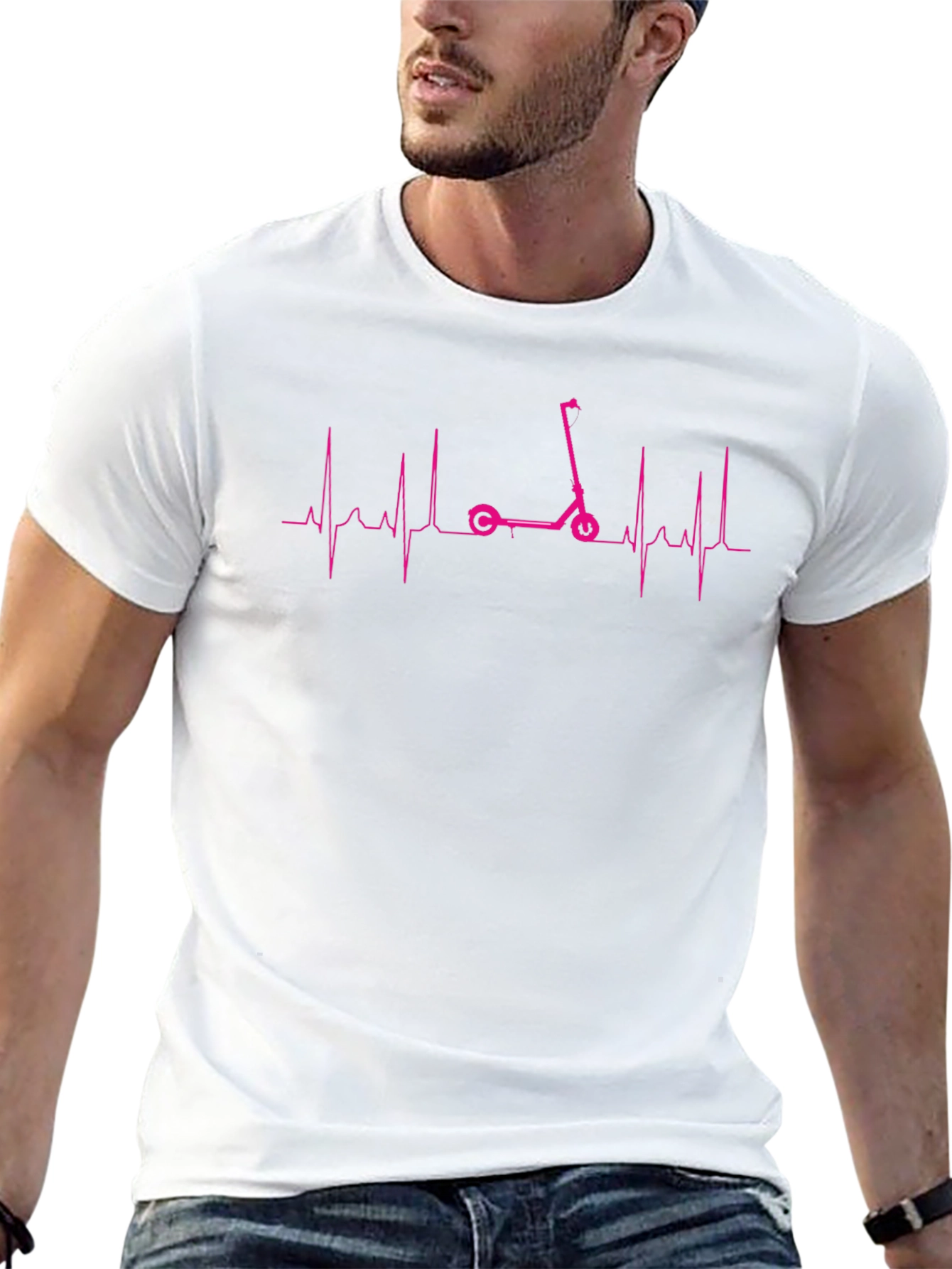 Camiseta Negra con Diseño de Scooter y Latido