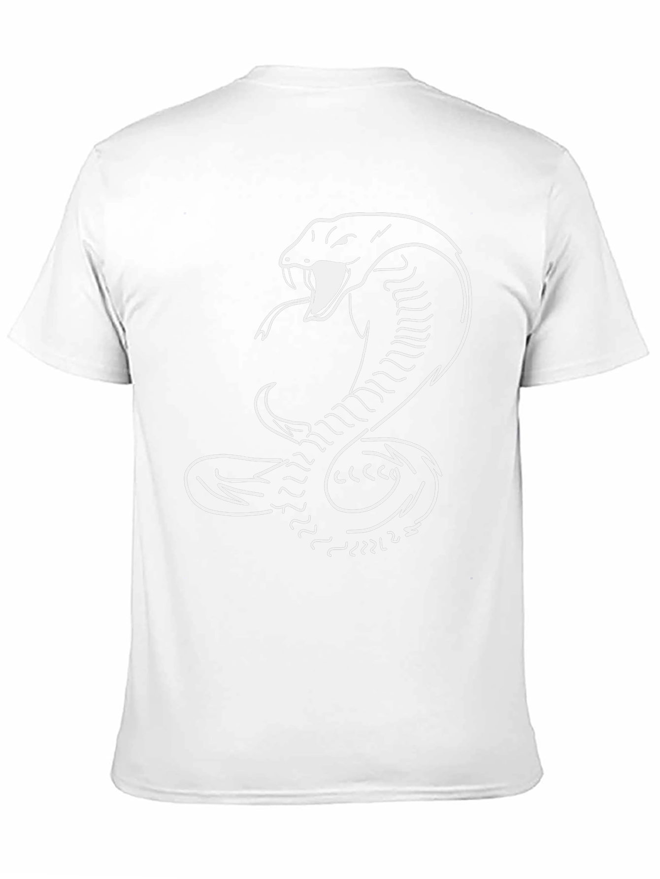 Camiseta Negra con Estampado de Cobra Blanca