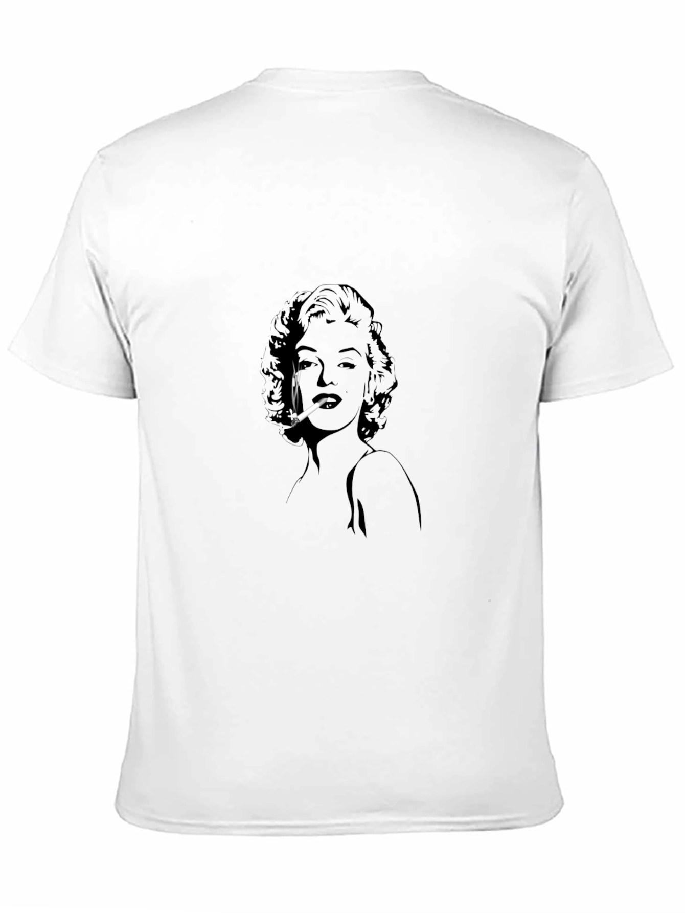 Camiseta Negra con Diseño de Marilyn Monroe Fumando