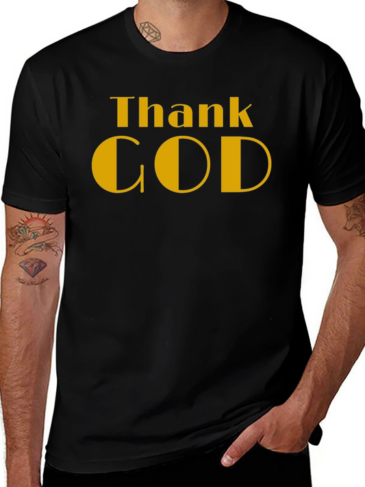 Camiseta Negra Thank God - Estilo y Gratitud
