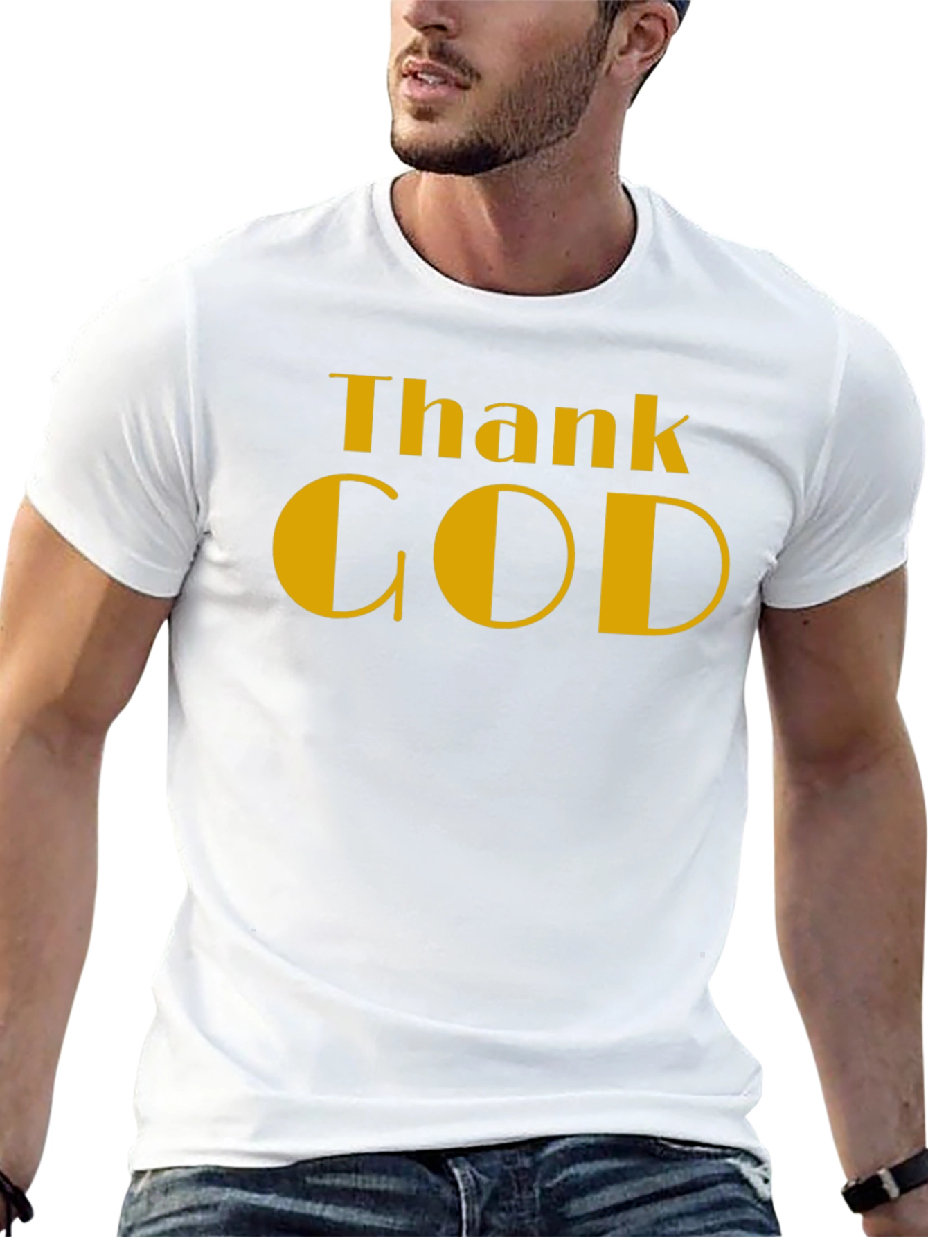 Camiseta Negra Thank God - Estilo y Gratitud
