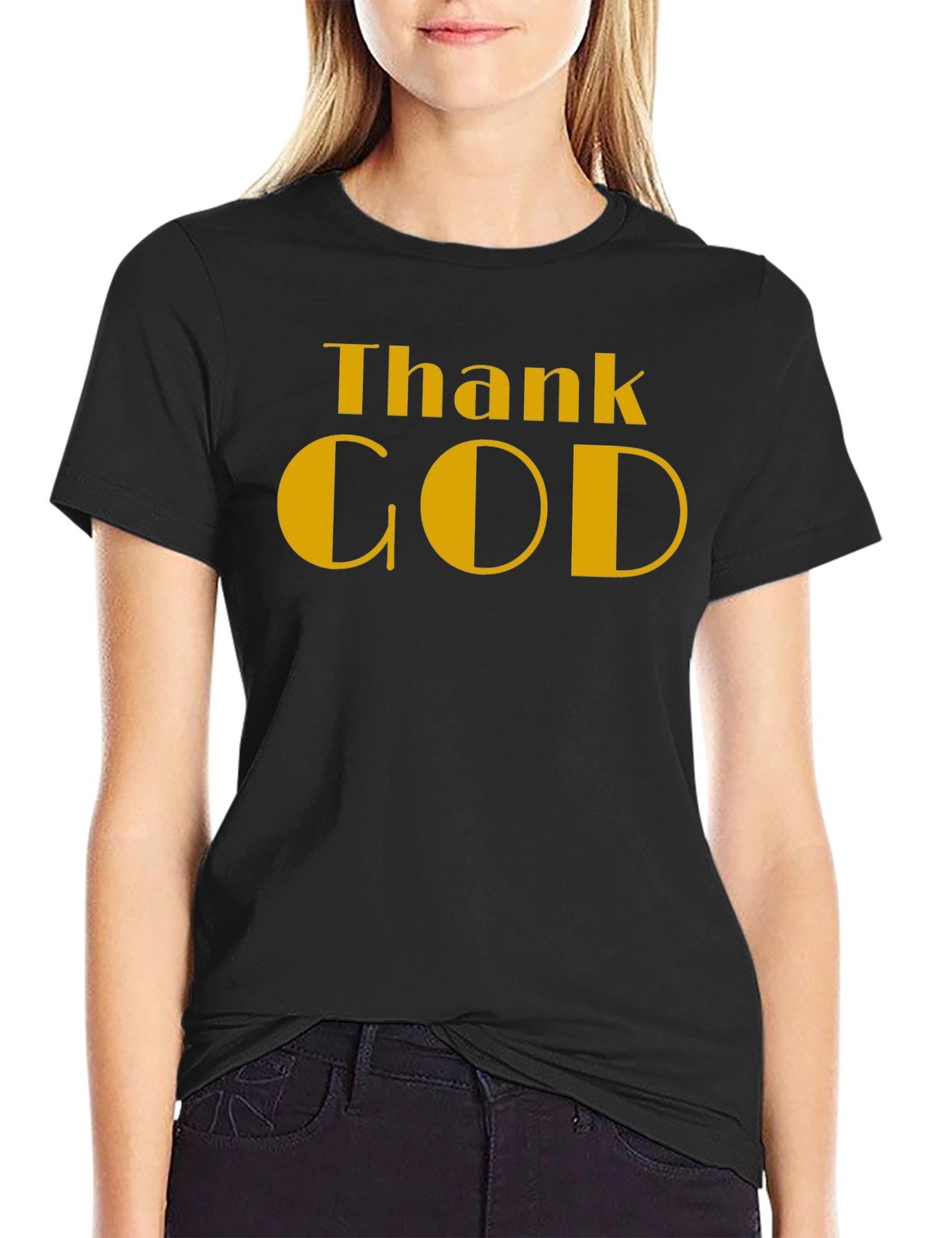Camiseta Negra Thank God - Estilo y Gratitud