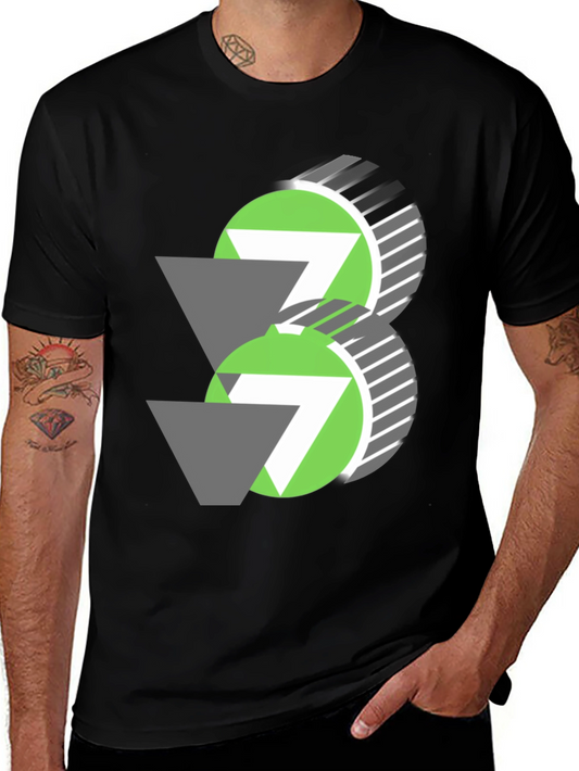 Camiseta Negra con Diseño Abstracto Moderno