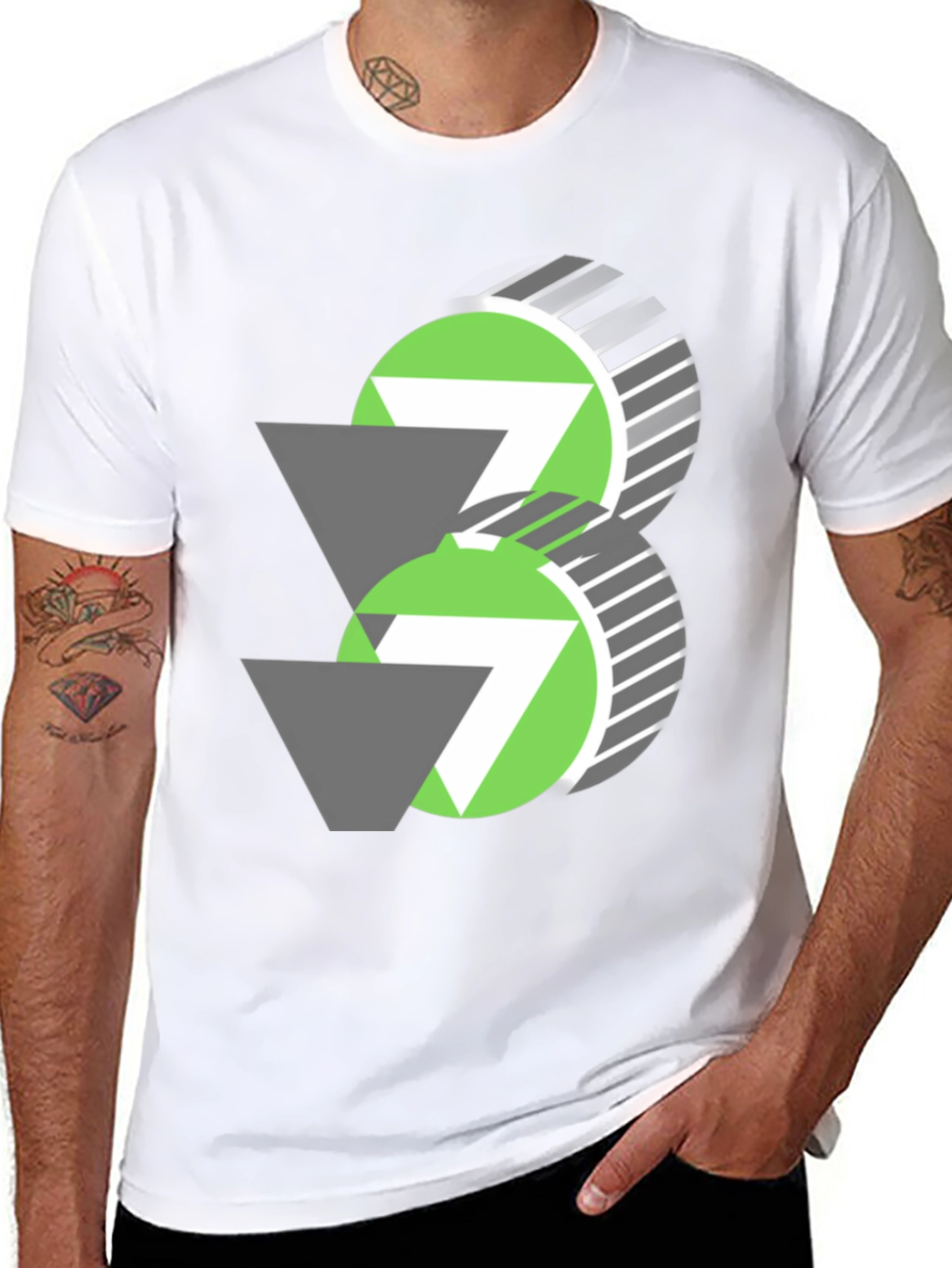 Camiseta Negra con Diseño Abstracto Moderno