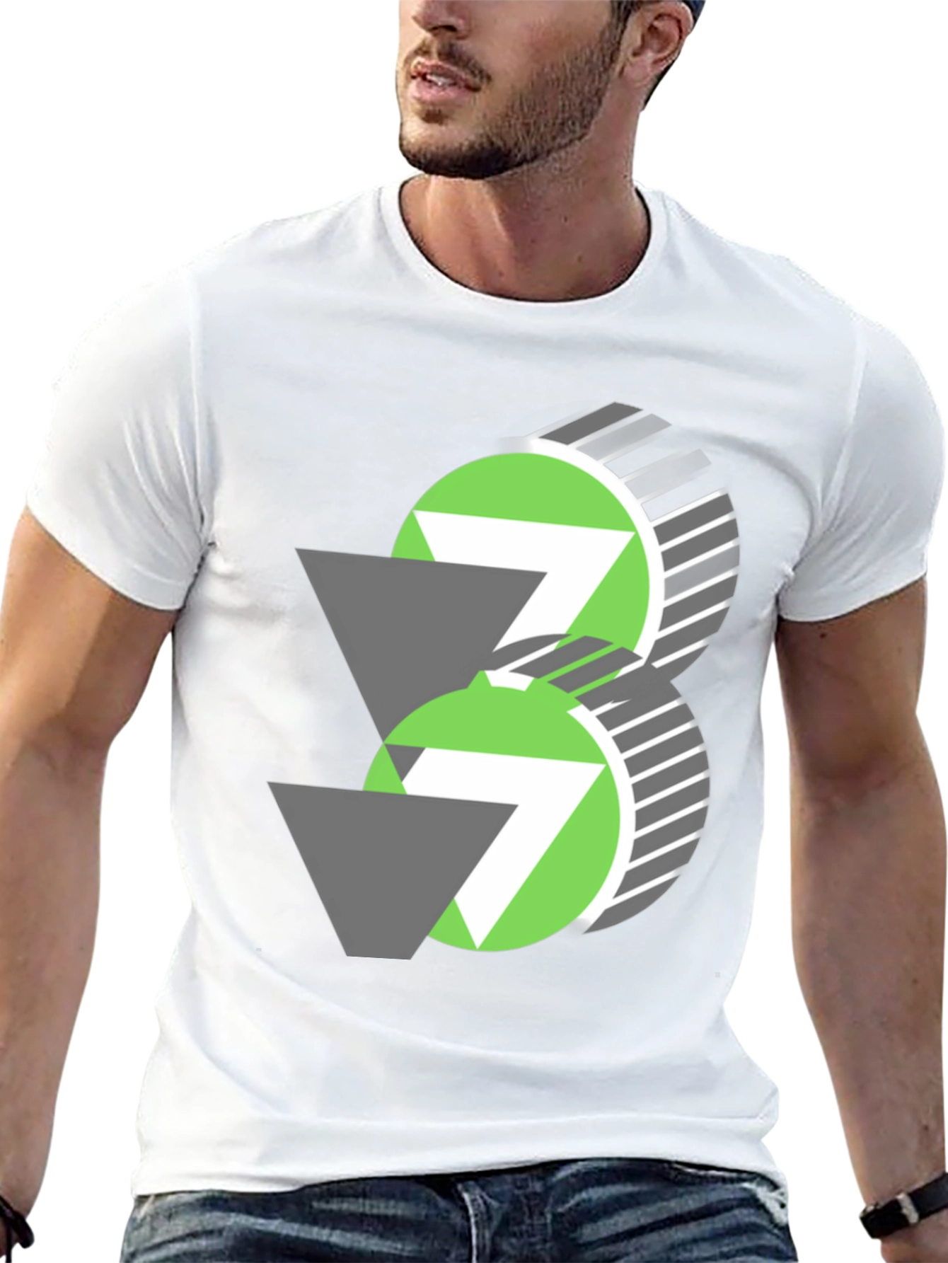 Camiseta Negra con Diseño Abstracto Moderno