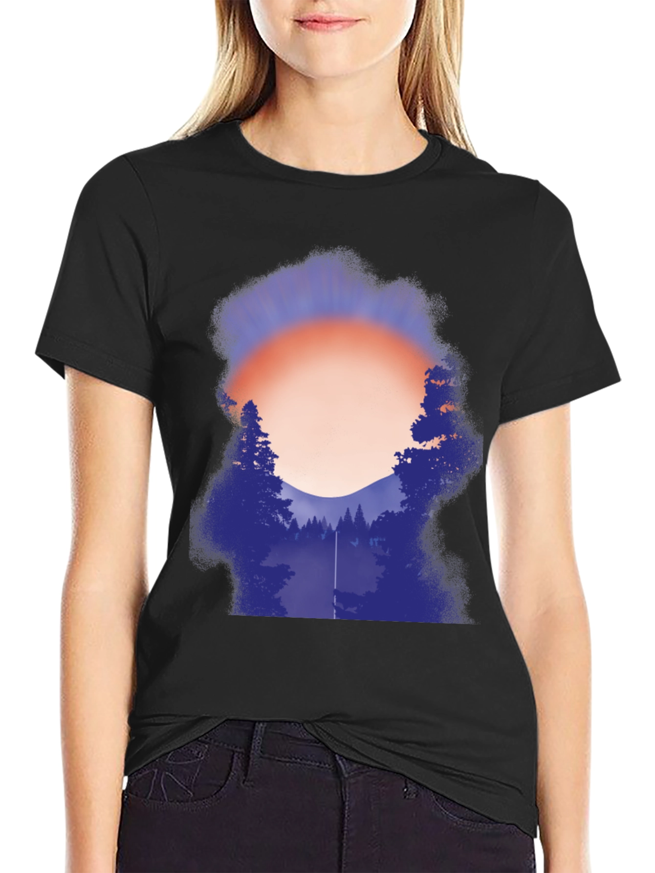 Camiseta Gráfica Hombre - Atardecer en el Bosque