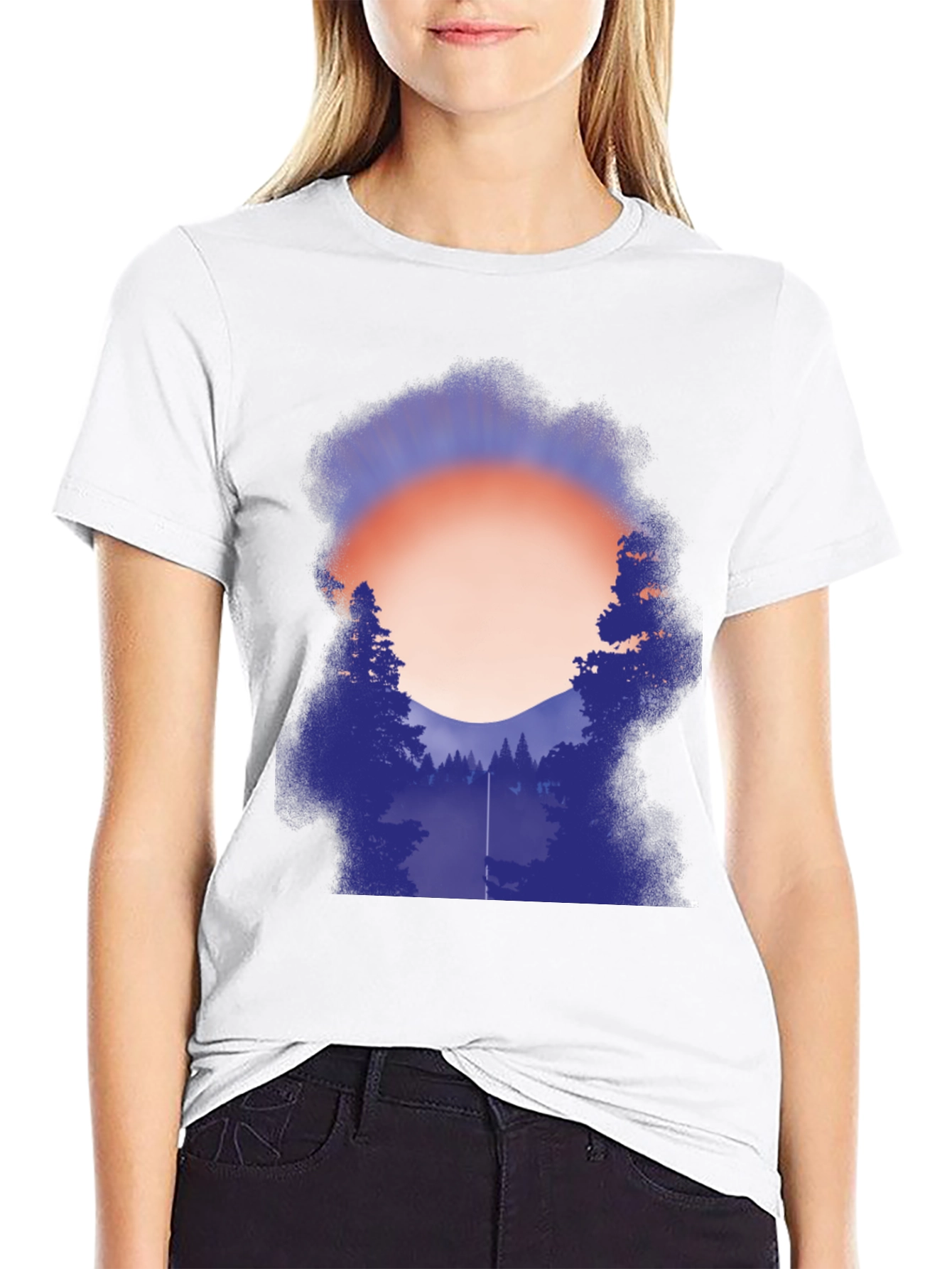 Camiseta Gráfica Hombre - Atardecer en el Bosque