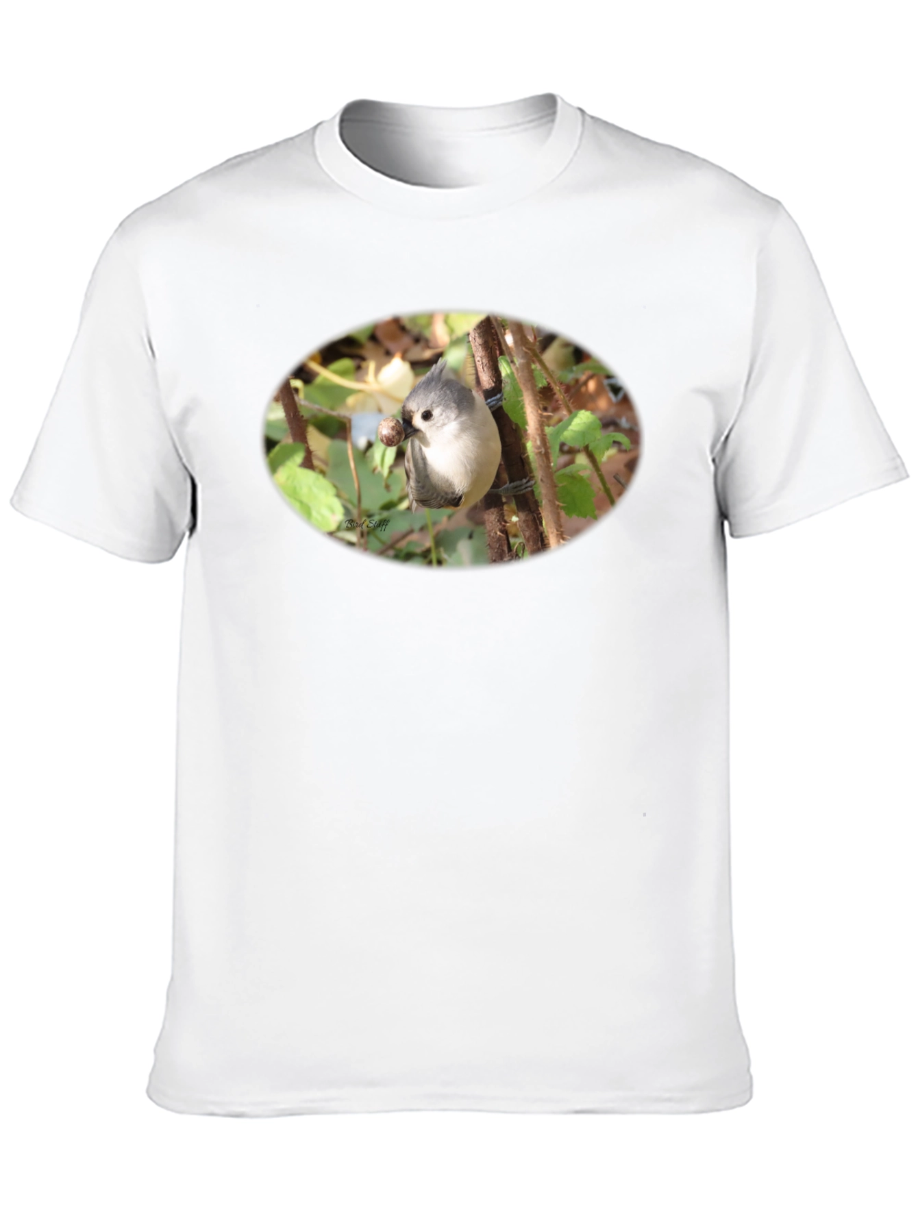 Camiseta Negra con Diseño de Ave Silvestre
