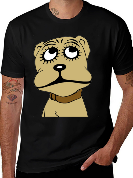 Camiseta Negra con Diseño de Perro Animado