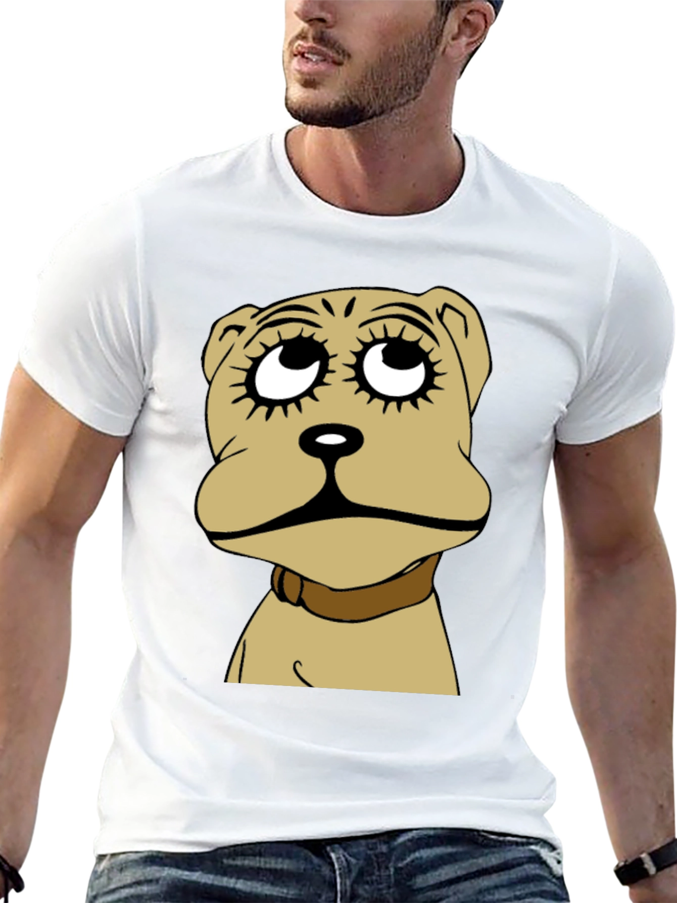 Camiseta Negra con Diseño de Perro Animado