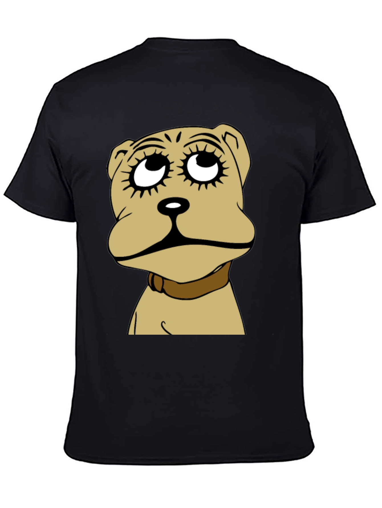 Camiseta Negra con Diseño de Perro Animado