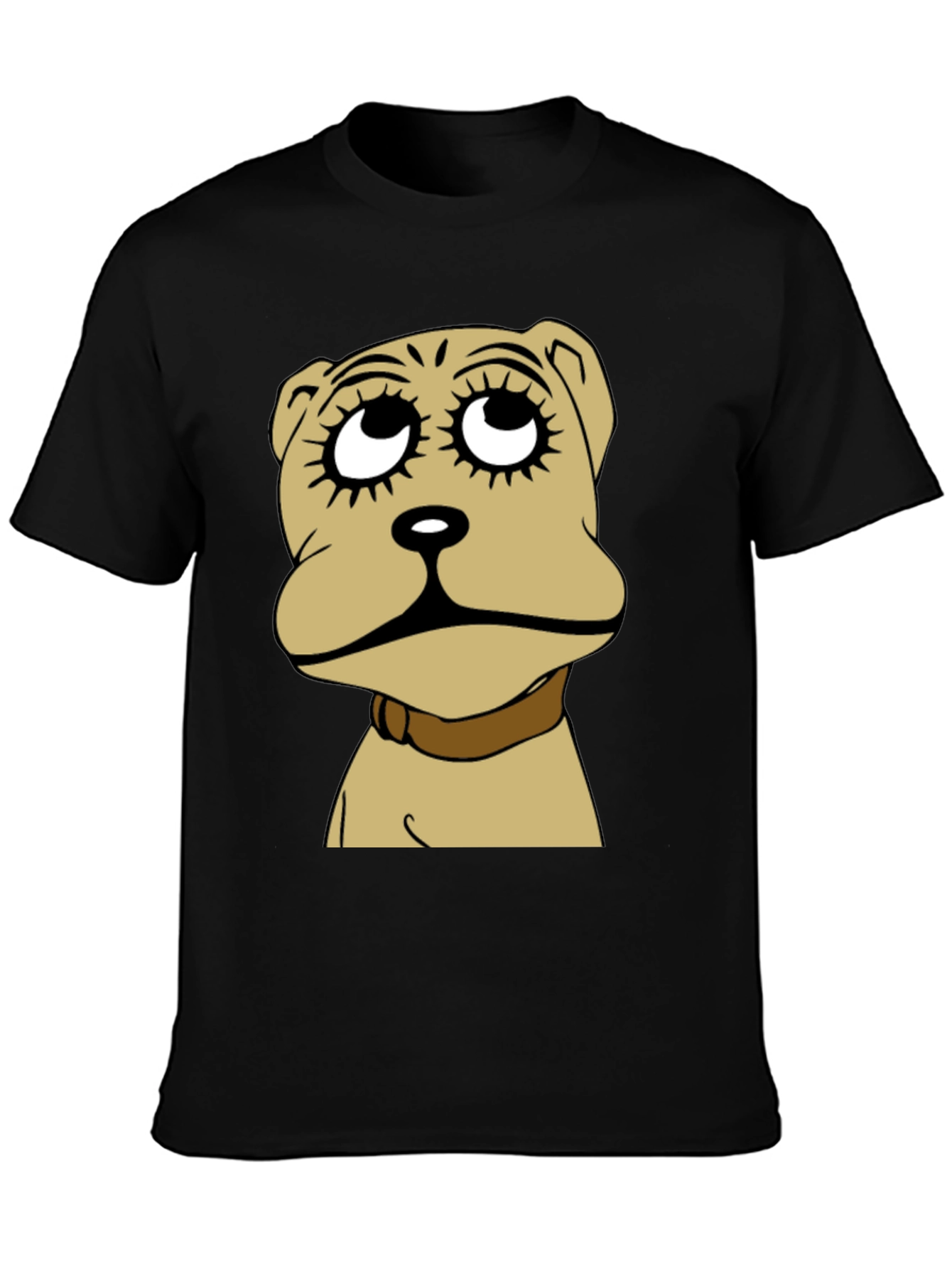 Camiseta Negra con Diseño de Perro Animado