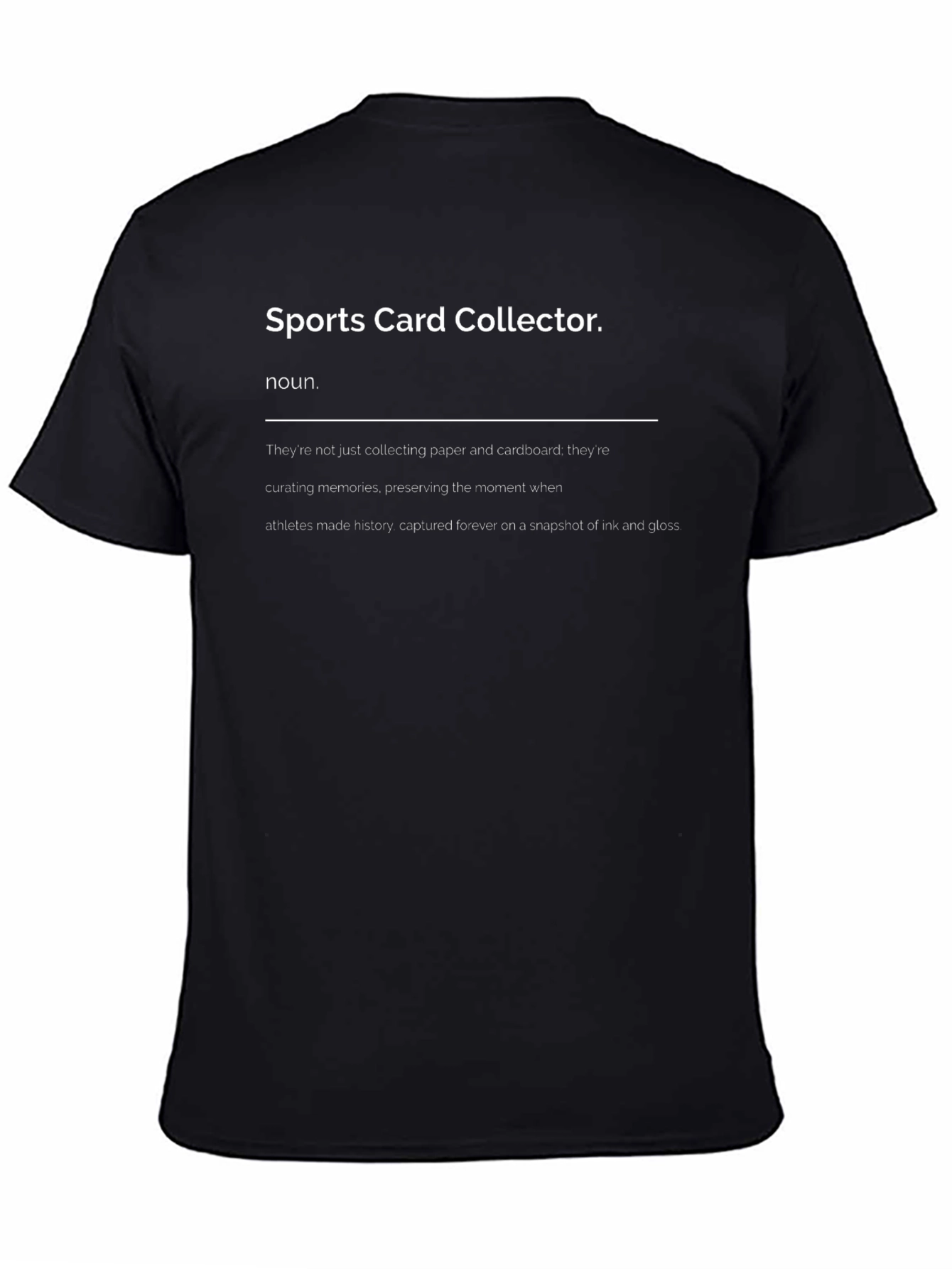Camiseta Negra: Definición de Coleccionista de Cromos