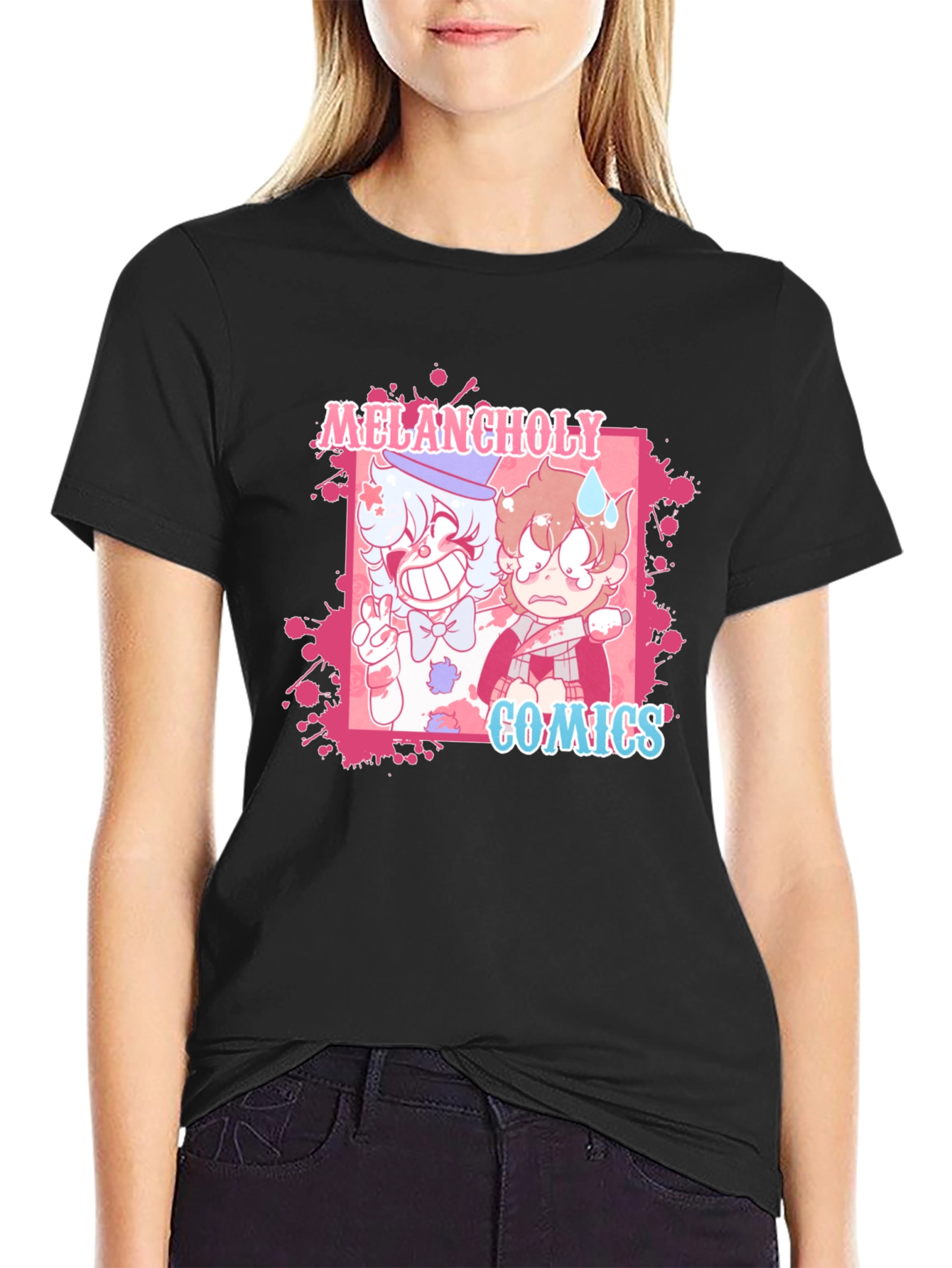 Camiseta Negra Melancholy Comics