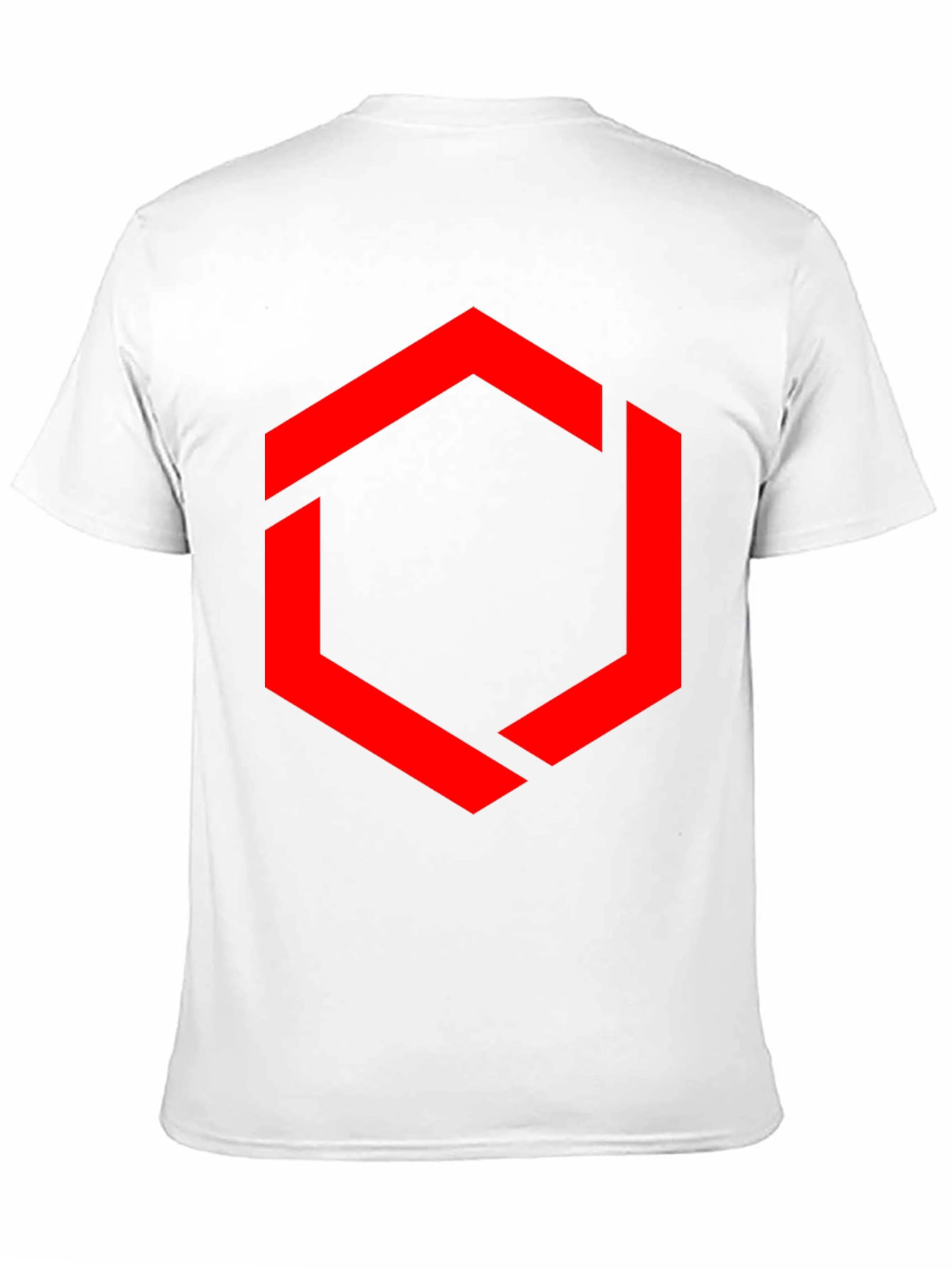 Camiseta Negra Hombre - Diseño Hexágono Rojo