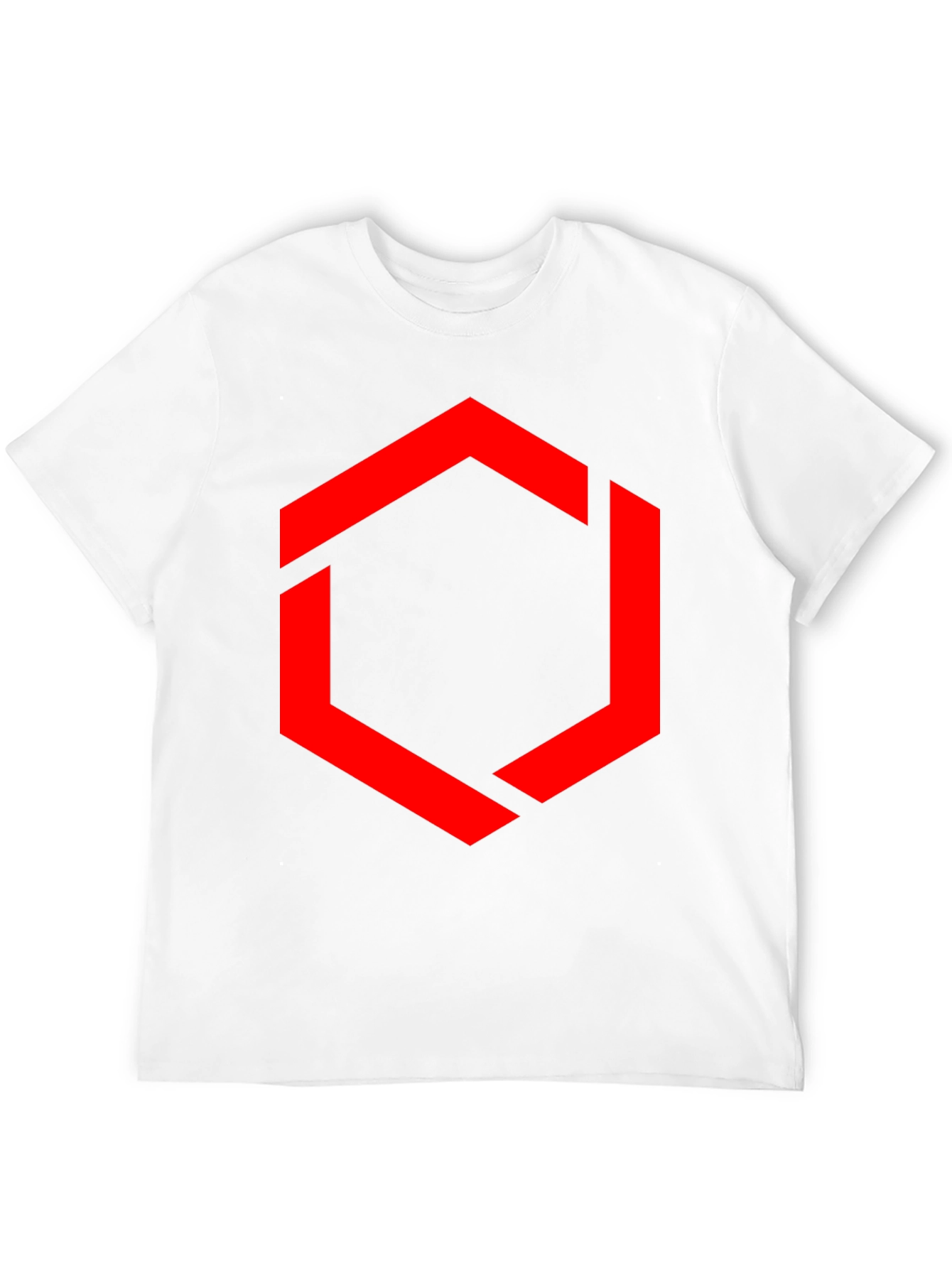 Camiseta Negra Hombre - Diseño Hexágono Rojo