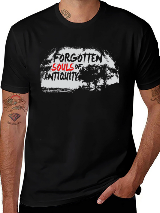 Camiseta Negra con Diseño Almas Olvidadas de la Antigüedad