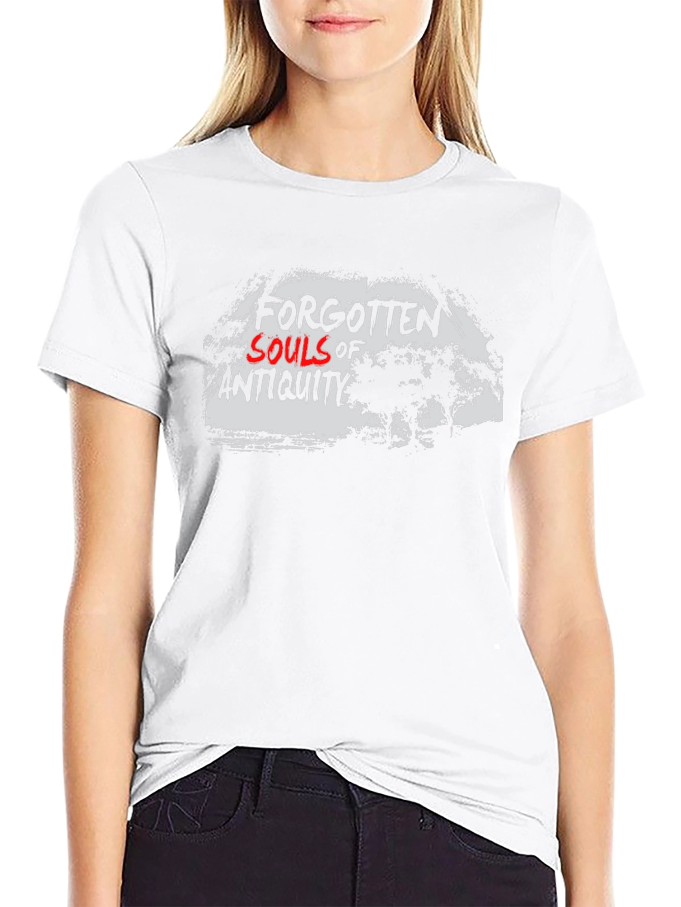 Camiseta Negra con Diseño Almas Olvidadas de la Antigüedad