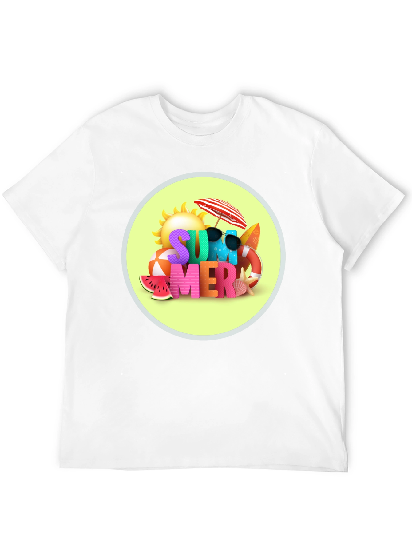 Camiseta Negra Estampado Verano